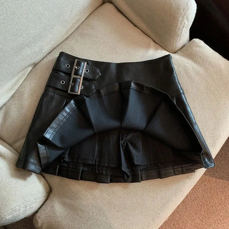 Alr™ Women's High-Waist Pleated Leather Mini Skirt