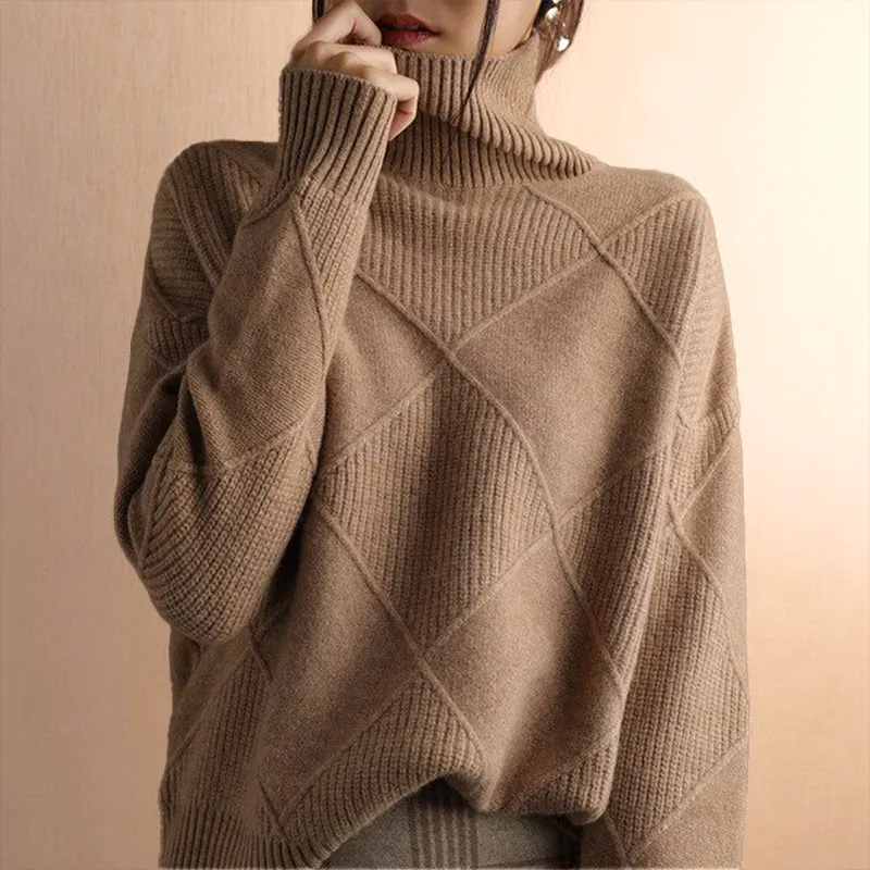 Bouclé Couture Turtleneck Sweater
