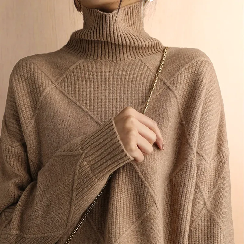 Bouclé Couture Turtleneck Sweater