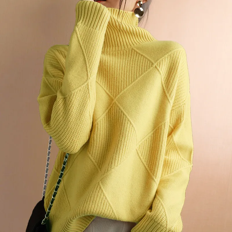 Bouclé Couture Turtleneck Sweater