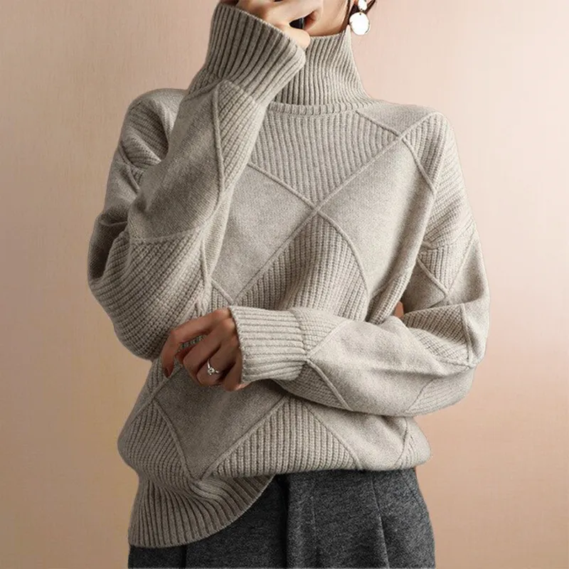 Bouclé Couture Turtleneck Sweater