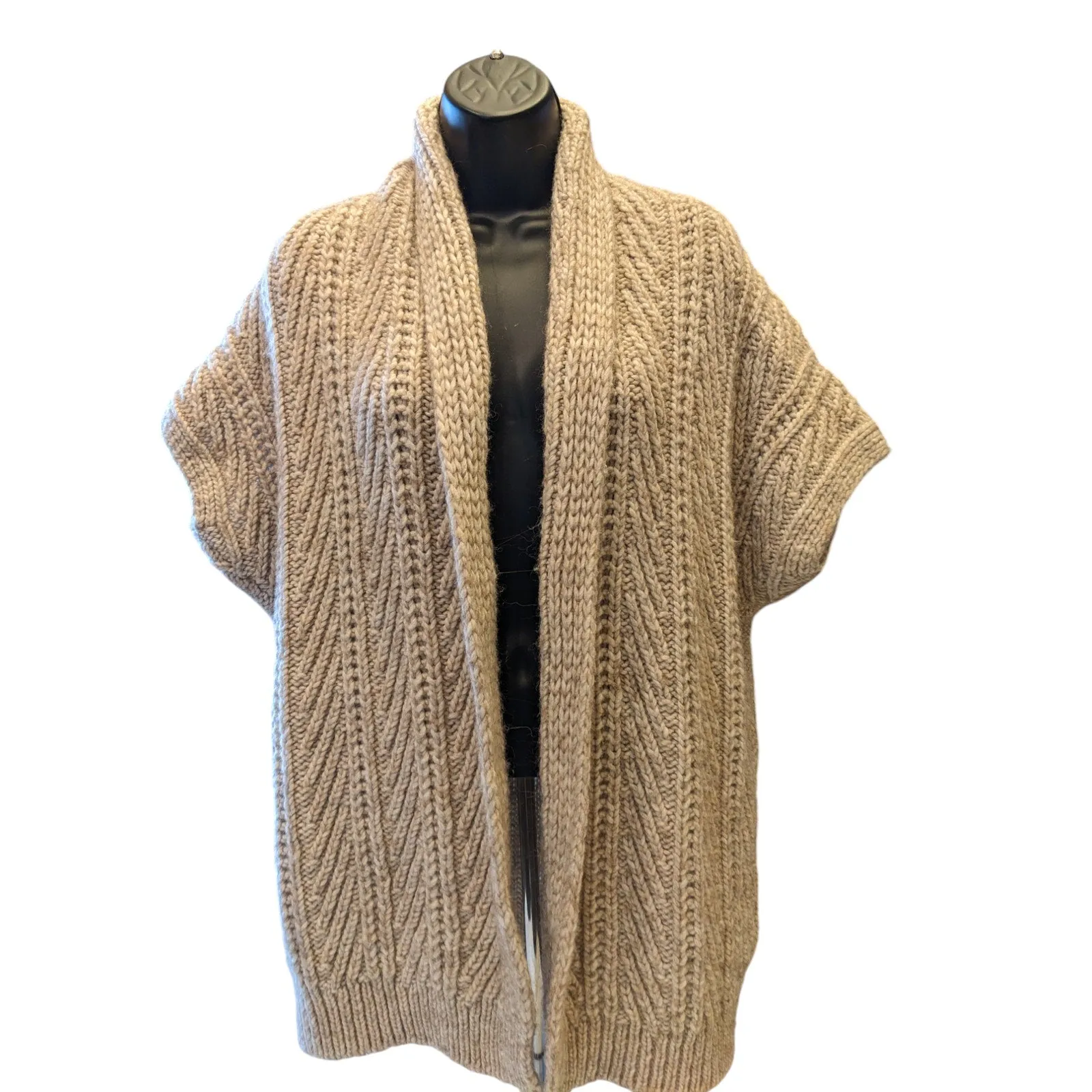 Elsamanda Sweater Cardigan Women Small Alpaca Wool Blend Knit Italian Open Front