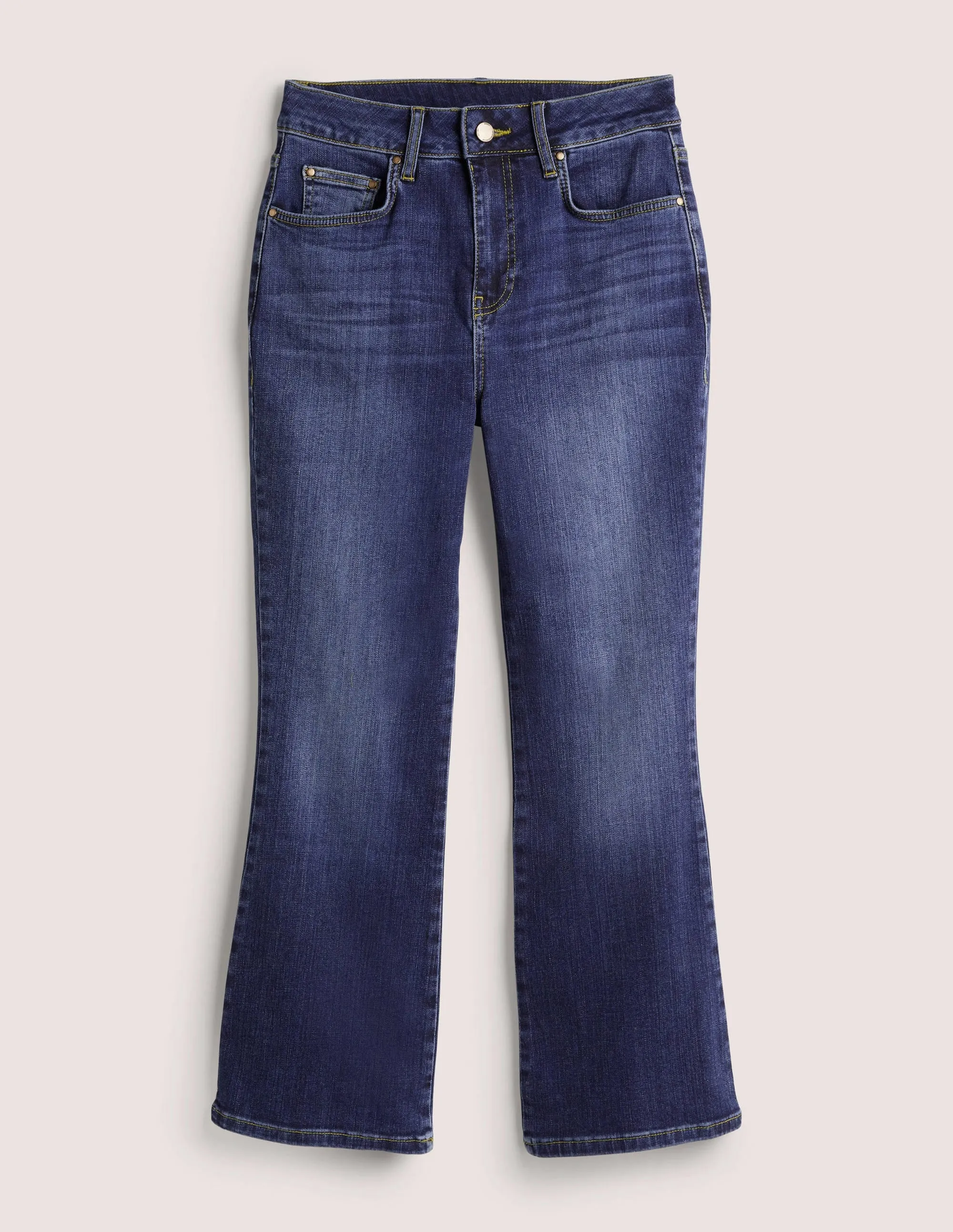 Fitted Cropped Flare Jeans-Dark Vintage