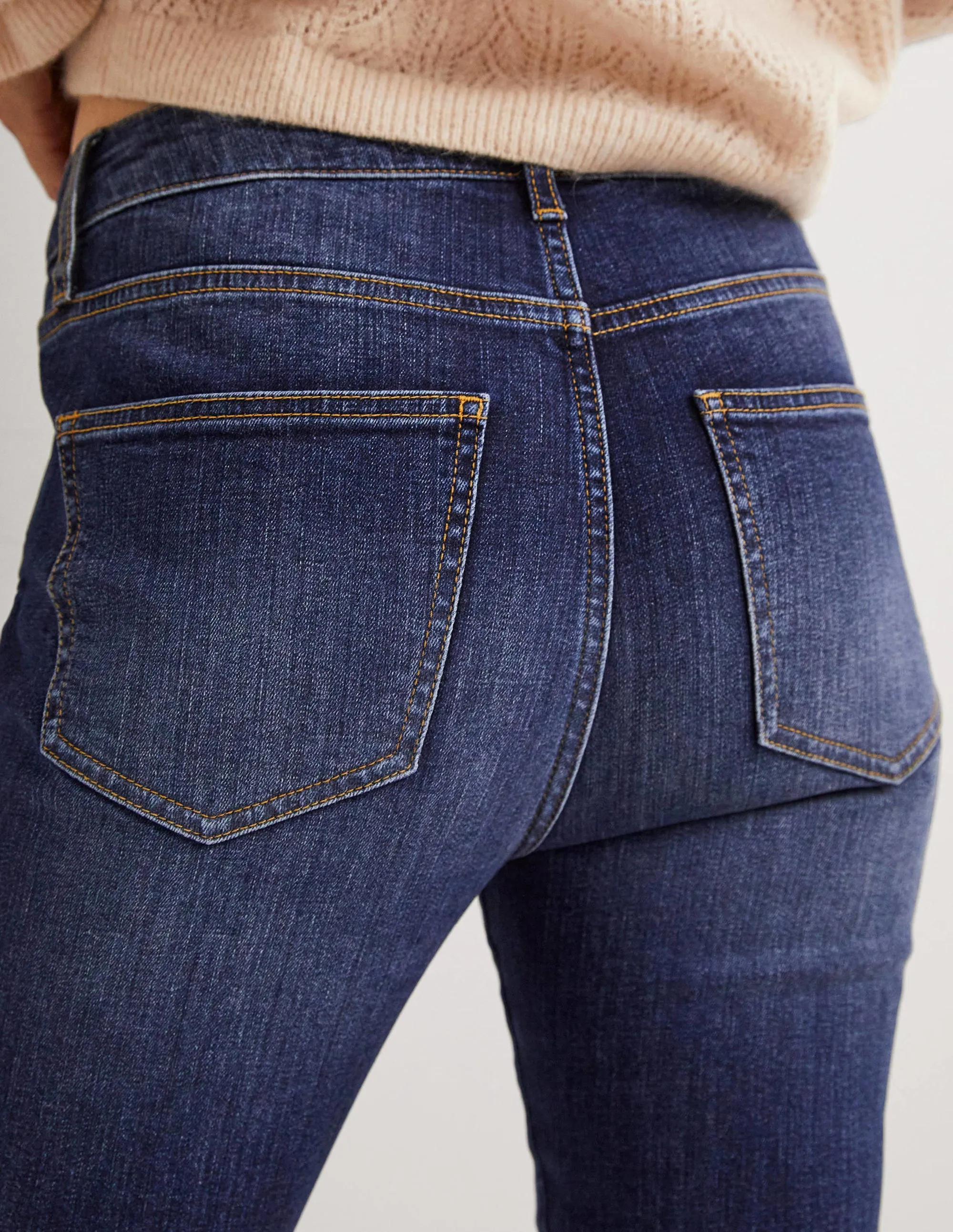 Fitted Cropped Flare Jeans-Dark Vintage