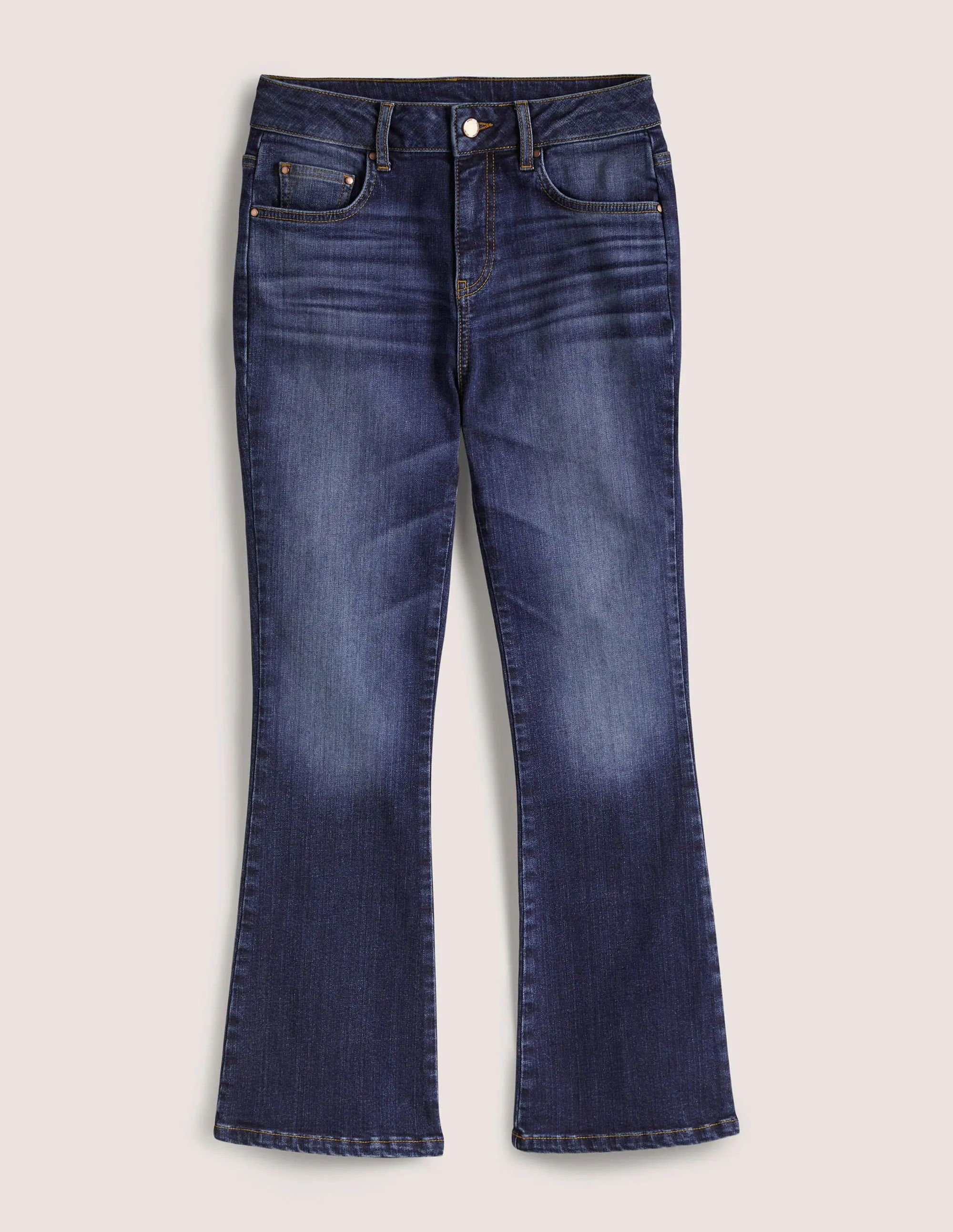 Fitted Cropped Flare Jeans-Dark Vintage