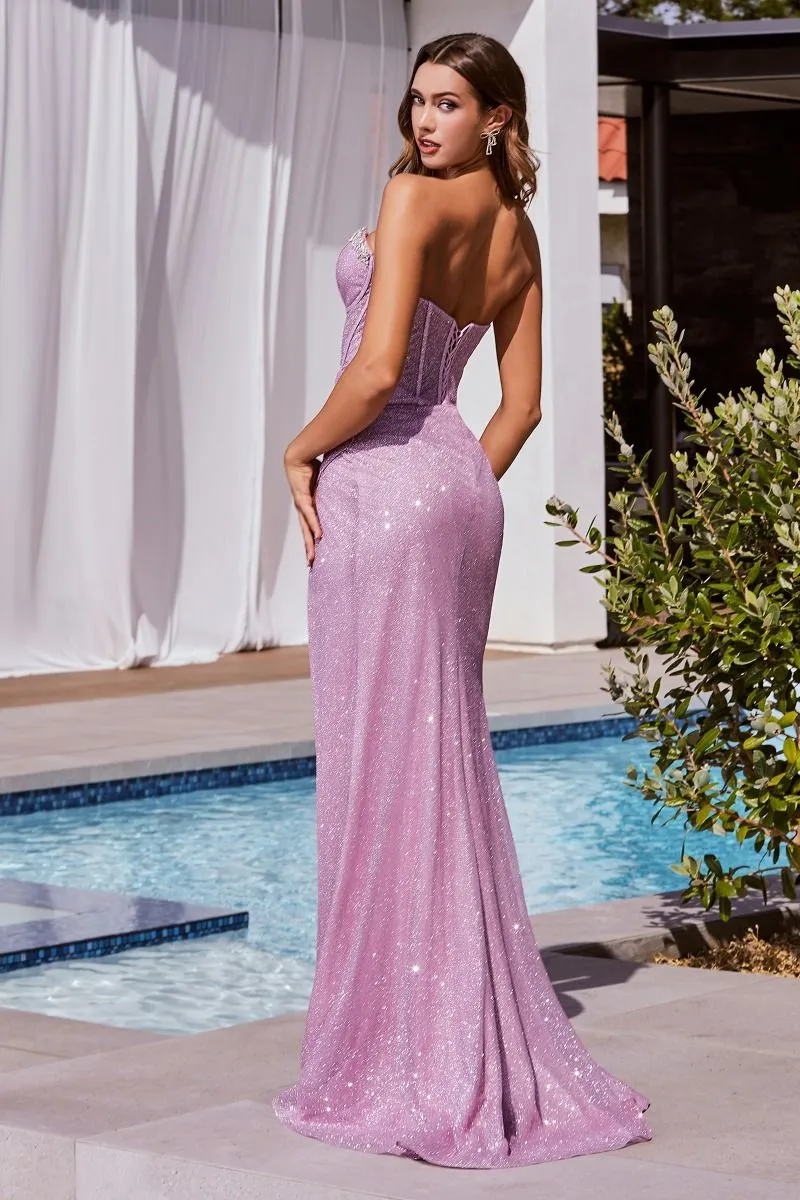 GLITTER CORSET GOWN WITH EMBELLISHMENTS CDCD342
