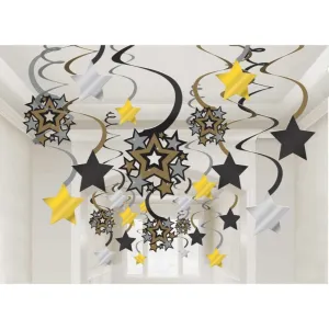 Glitz & Glam Hollywood Hanging Swirl Decorations
