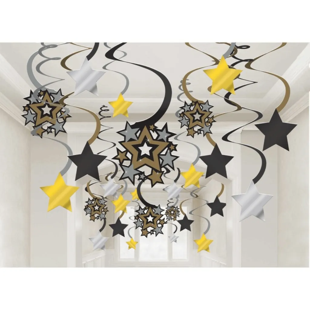 Glitz & Glam Hollywood Hanging Swirl Decorations