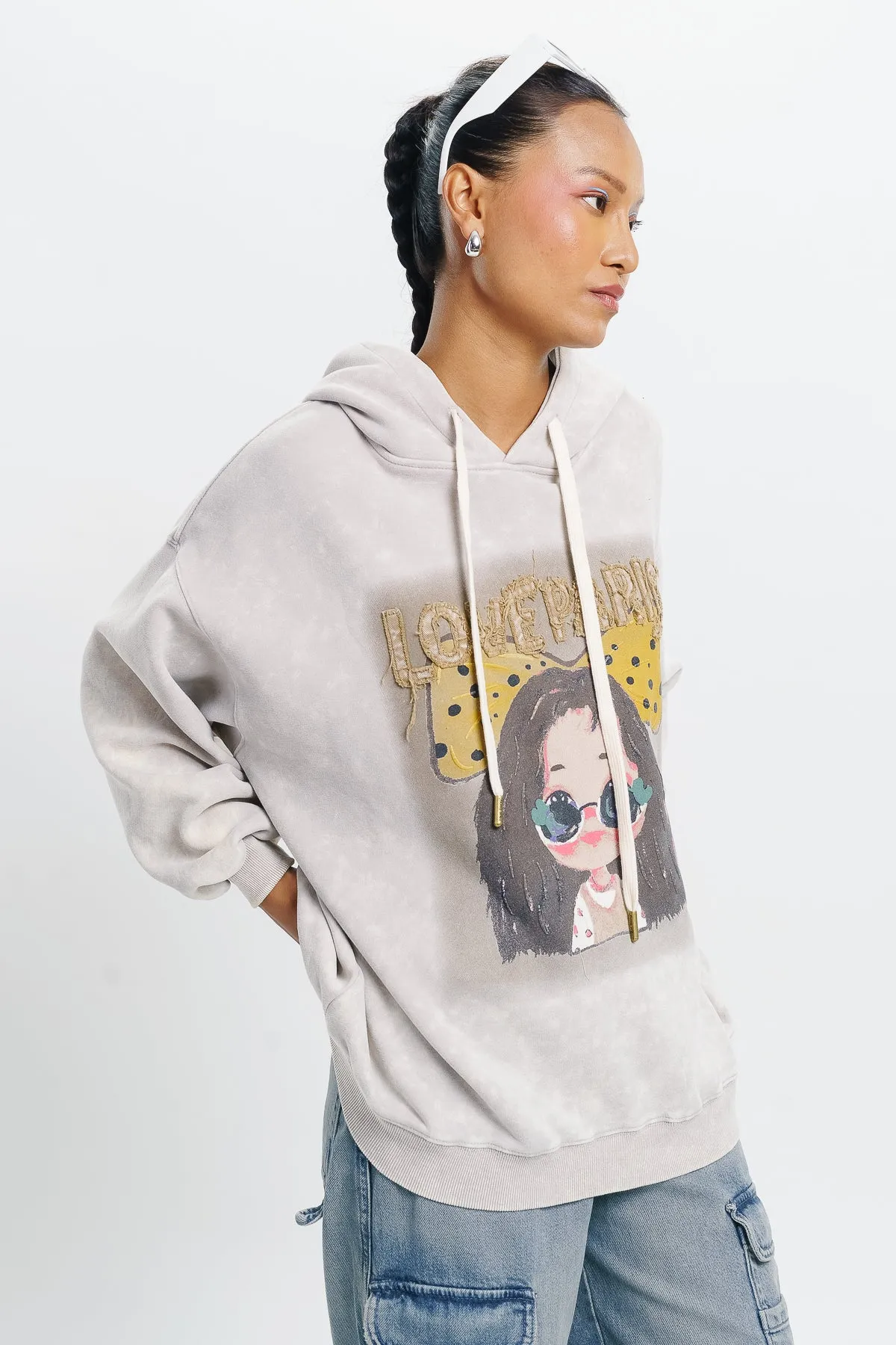 Grey Loveparis Oversized Hoodie