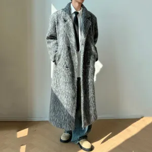 Grey Woolen Double Breasted Coat