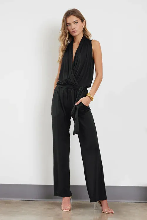 Haven Wrap Front Wide Leg Jumpsuit