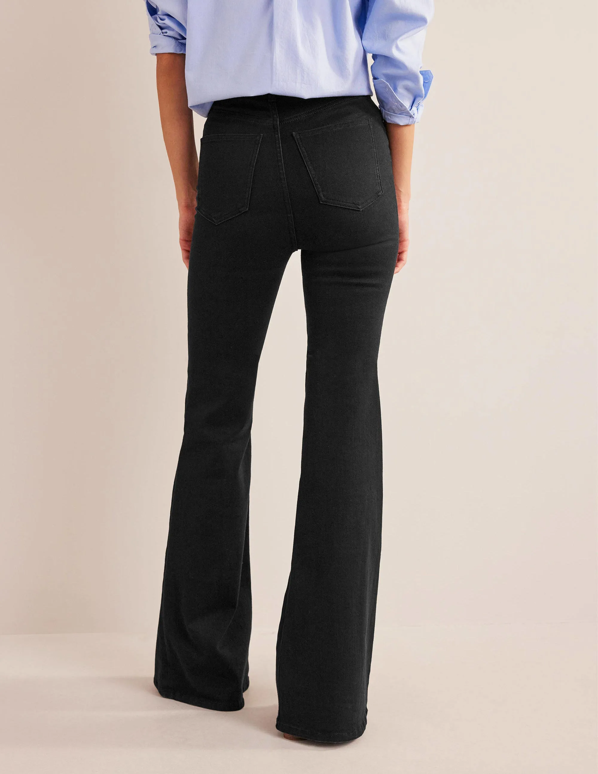 High Rise Super Flare Jeans-Black