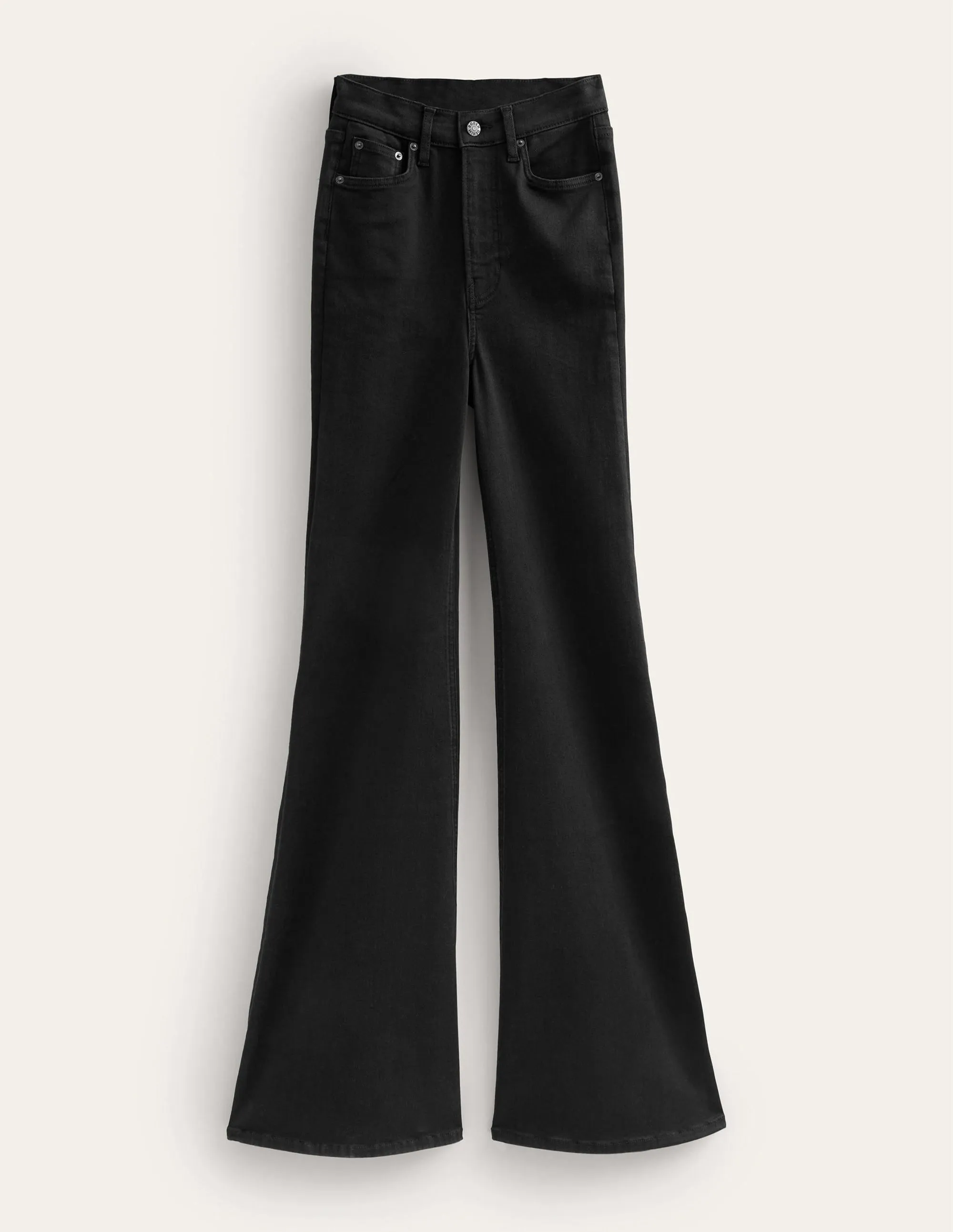 High Rise Super Flare Jeans-Black