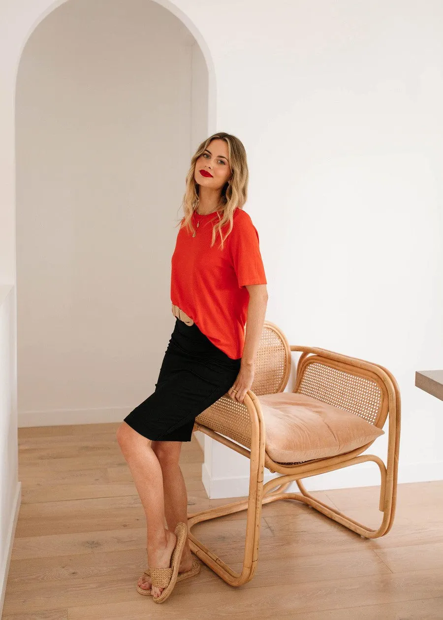 Hill Ribbed Bamboo Round Neck T-Shirt