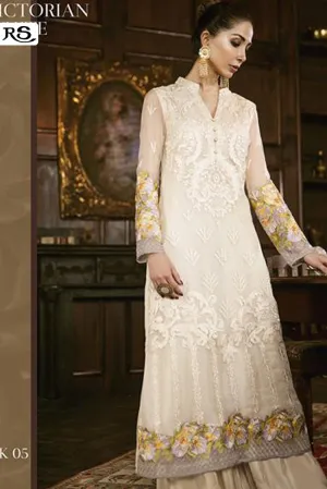 Iznik - 05-Victorian White Embroidered Chiffon Collection