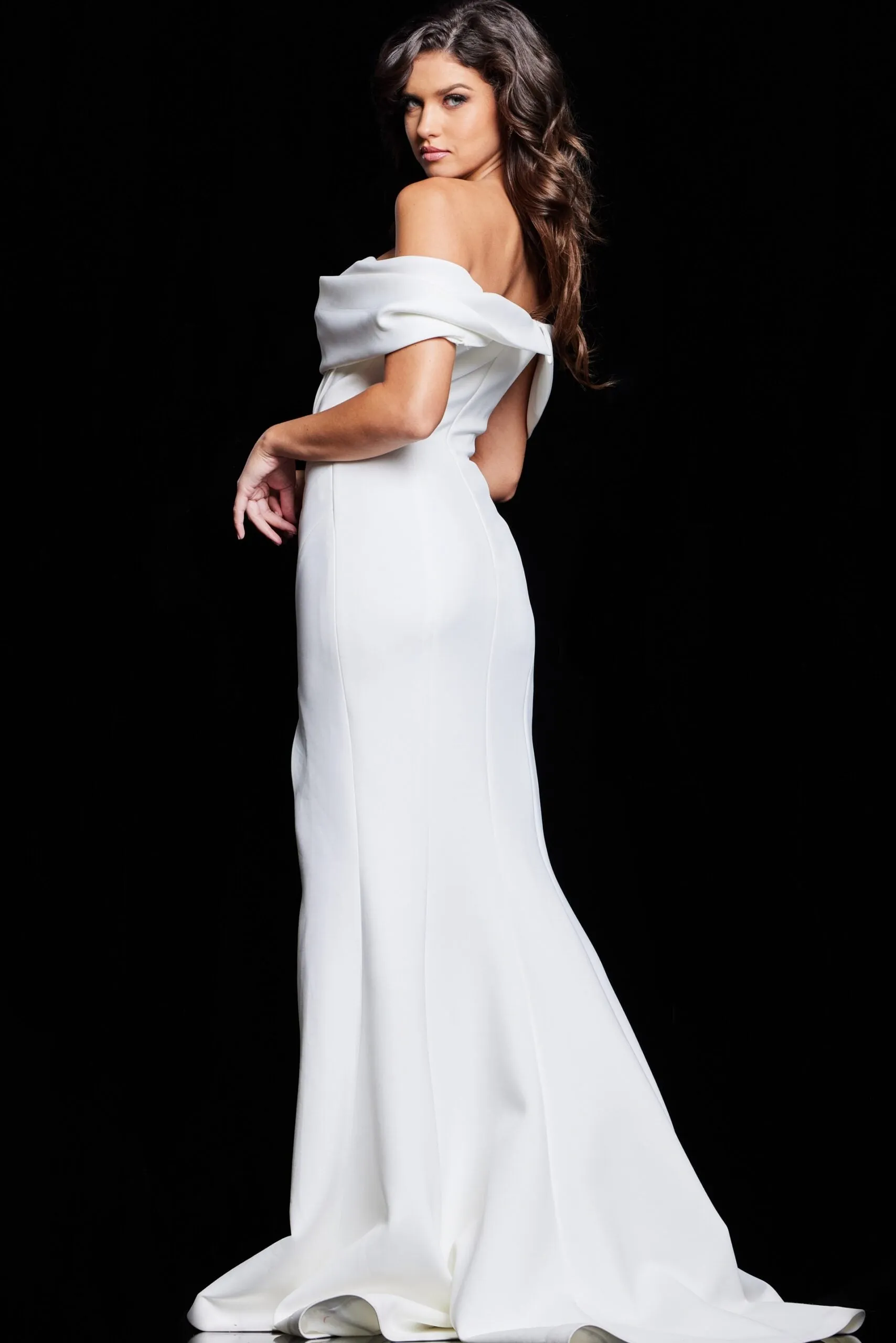 Jovani - 37148 - Off-Shoulder Gown with Draped Details