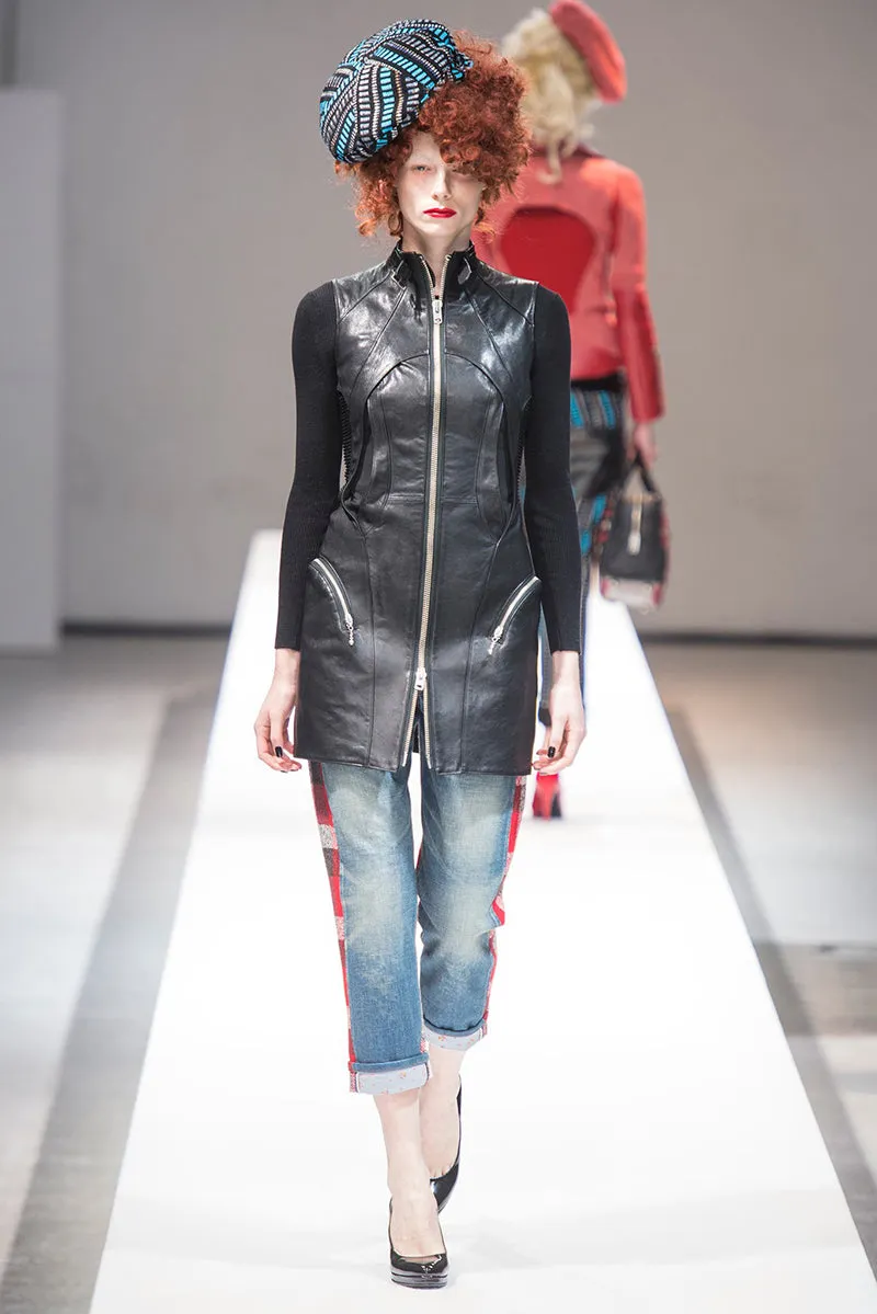 Junya Watanabe Fall 2013 Faux Leather Long Moto Jacket - XXS