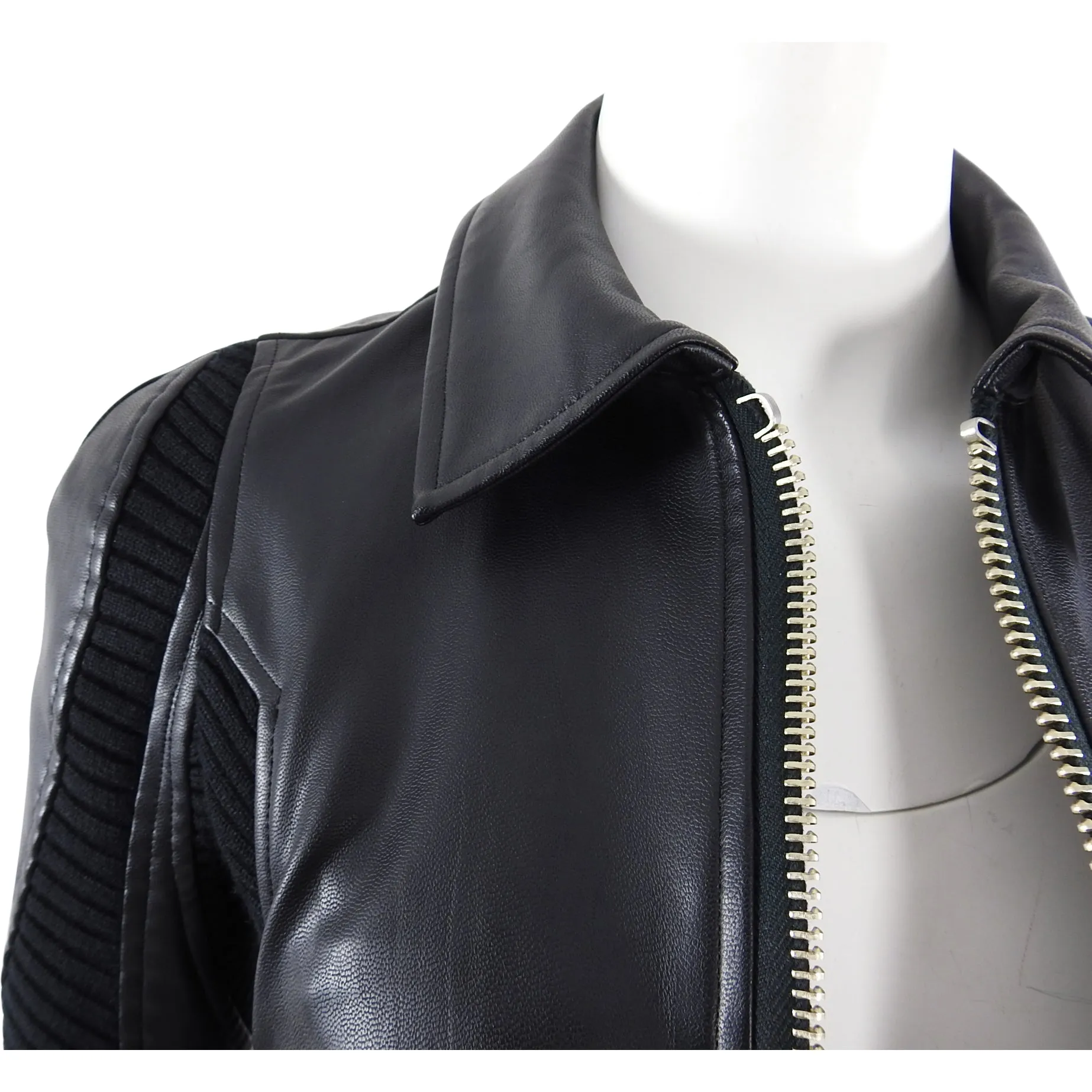 Junya Watanabe Fall 2013 Faux Leather Long Moto Jacket - XXS