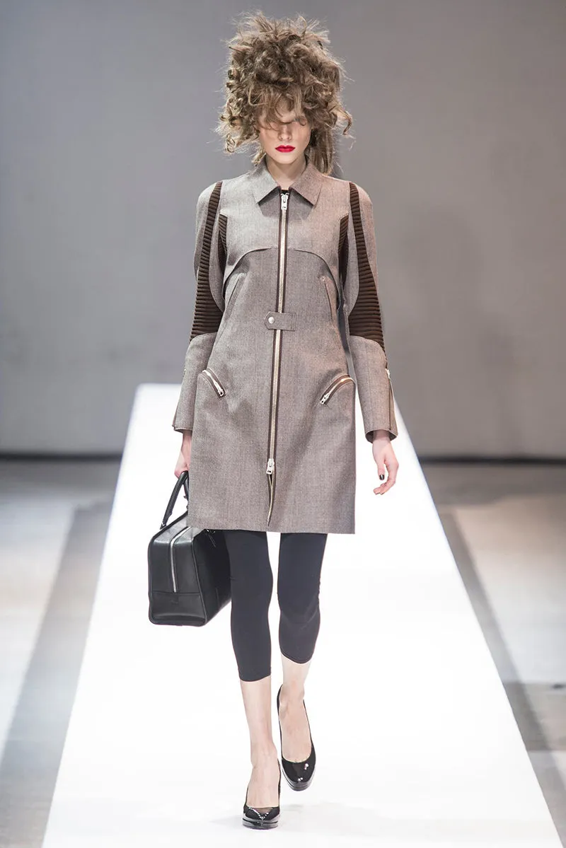 Junya Watanabe Fall 2013 Faux Leather Long Moto Jacket - XXS