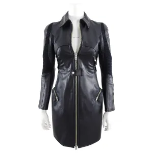 Junya Watanabe Fall 2013 Faux Leather Long Moto Jacket - XXS