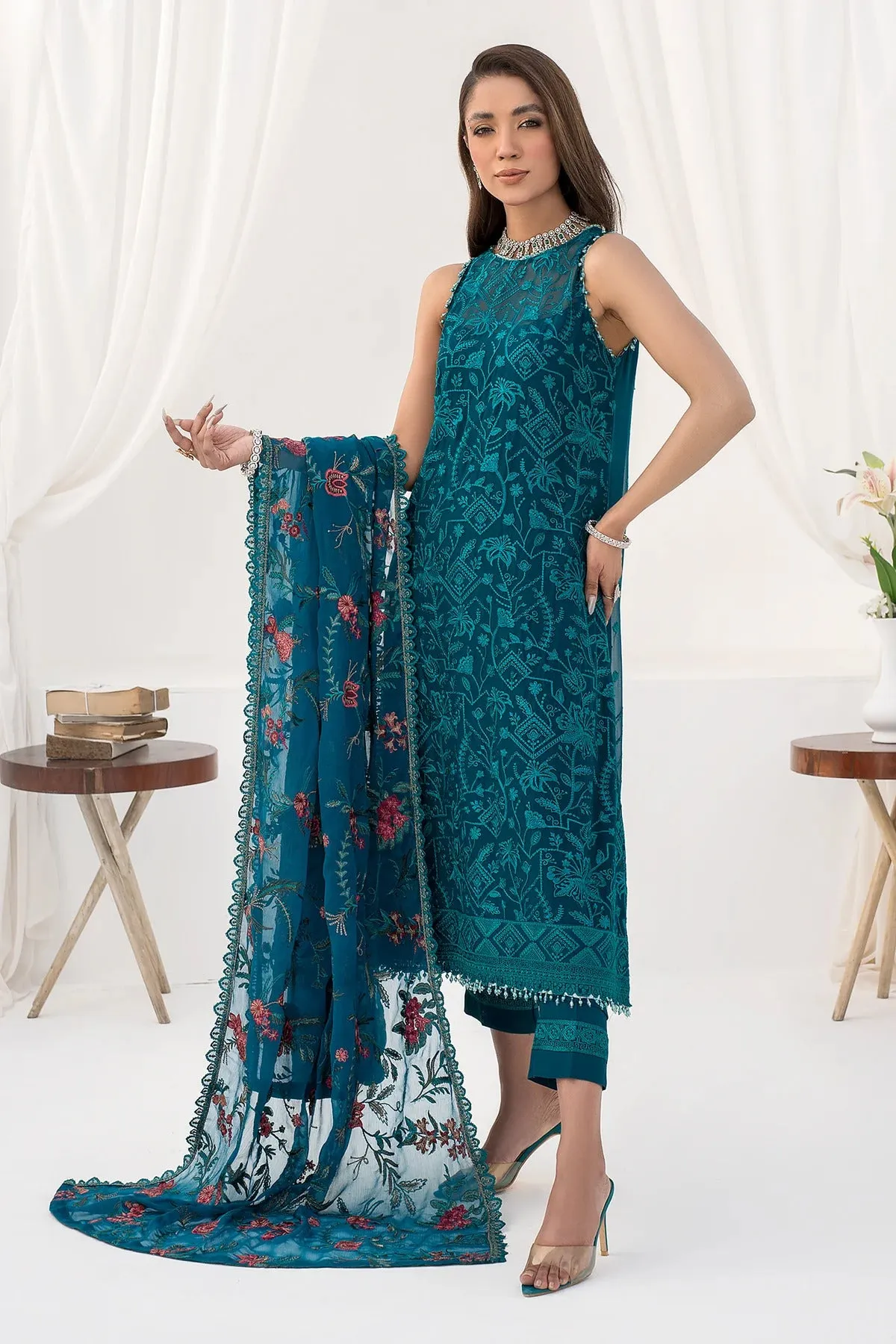 La Celeste by Zarif Unstitched Luxury Formal Collection'2023 ZLC 03 GARDENIA