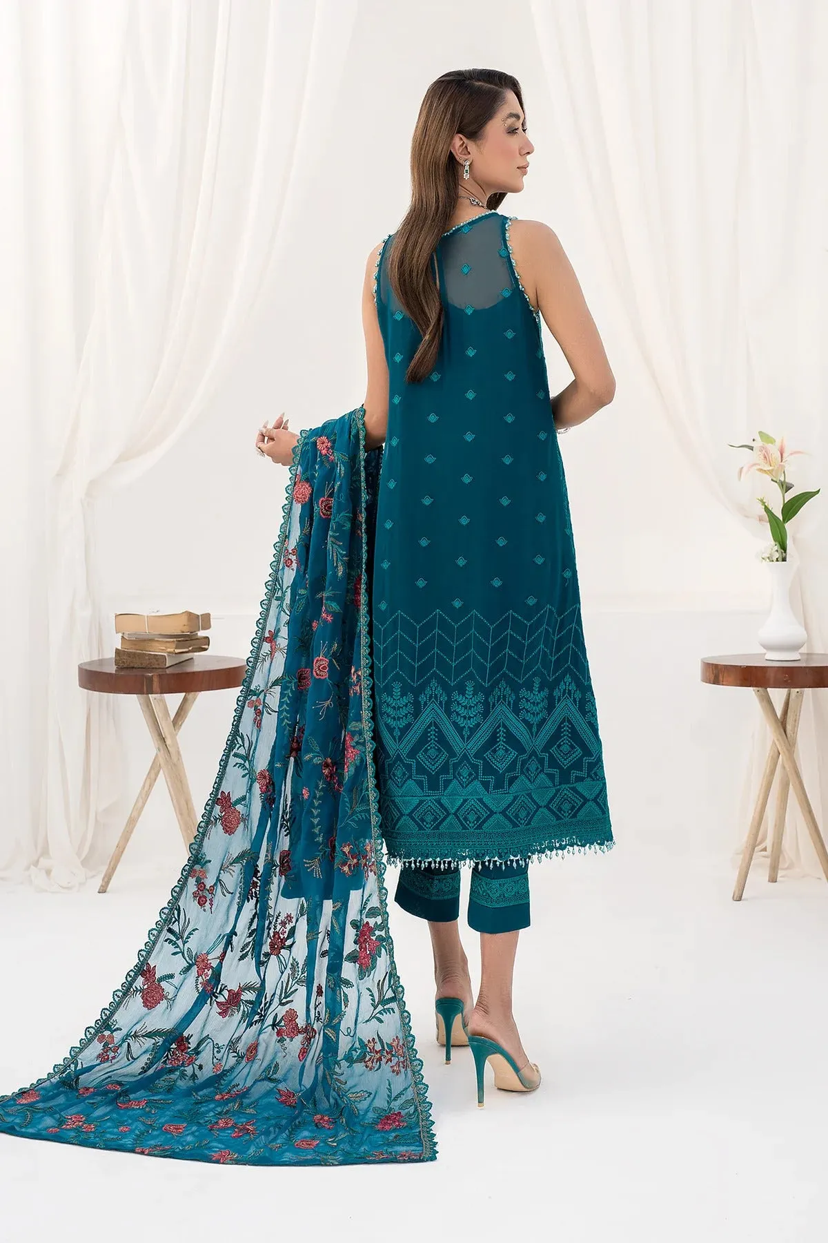 La Celeste by Zarif Unstitched Luxury Formal Collection'2023 ZLC 03 GARDENIA