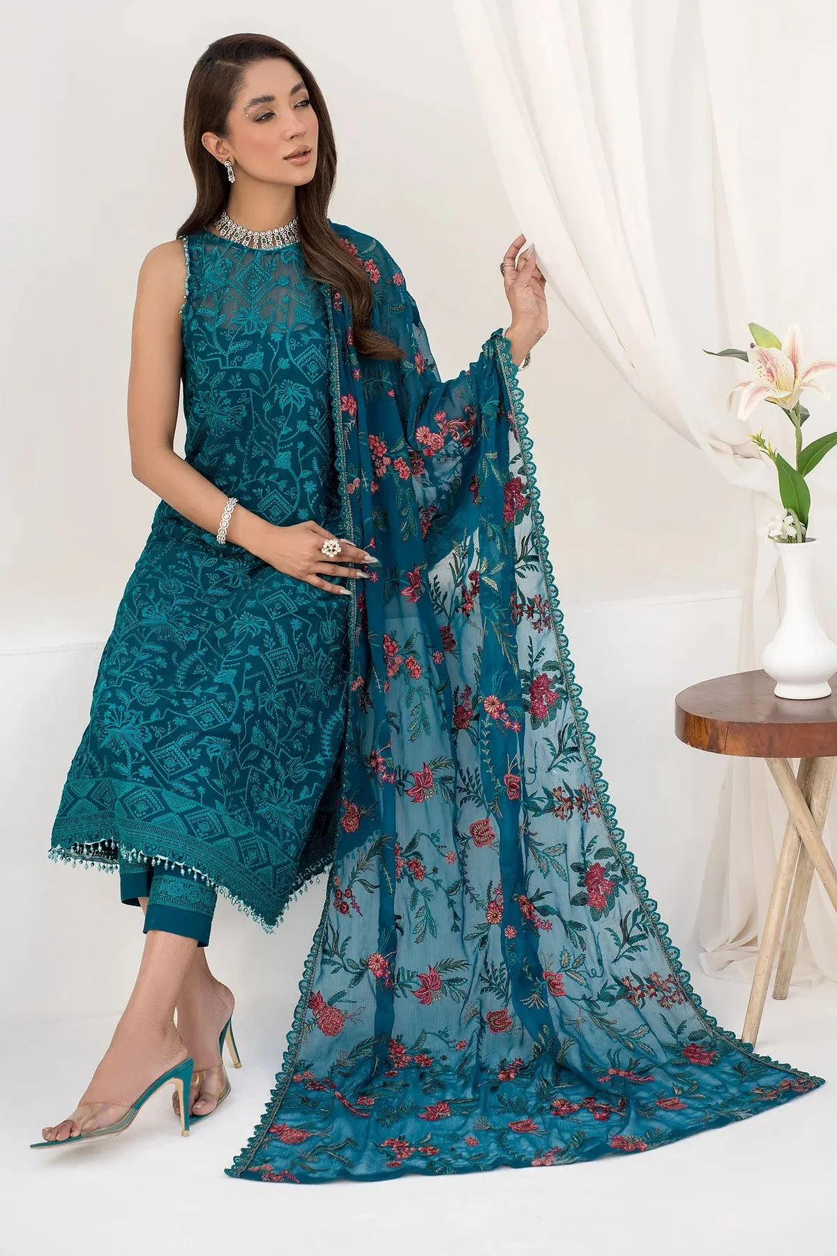 La Celeste by Zarif Unstitched Luxury Formal Collection'2023 ZLC 03 GARDENIA