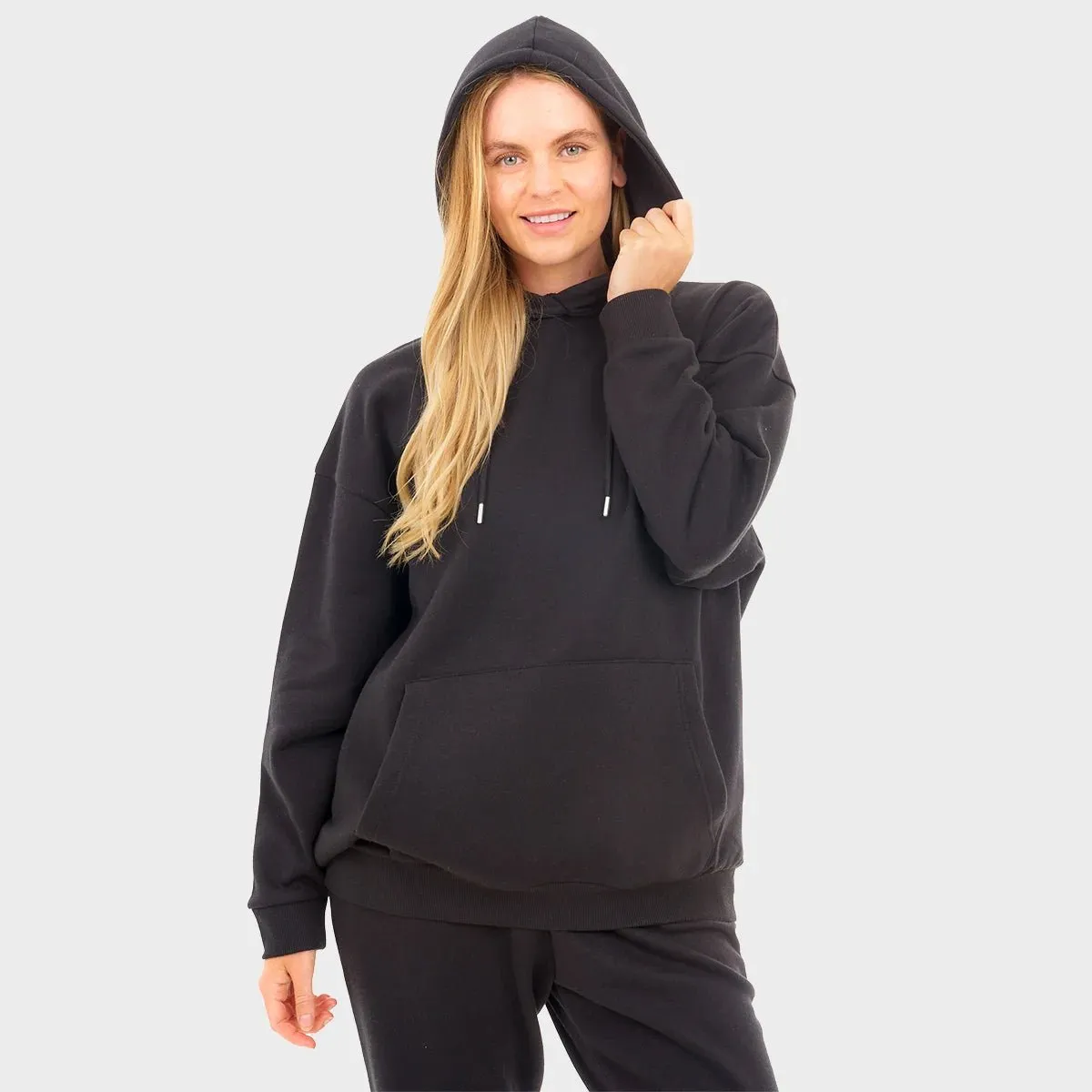 Ladies Black Oversized Hoodie