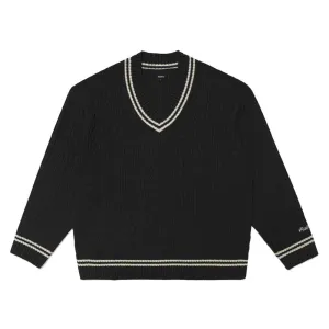 Malbon Ivy Cable Knit Golf Sweater Black - FW22