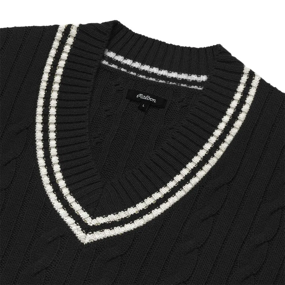 Malbon Ivy Cable Knit Golf Sweater Black - FW22