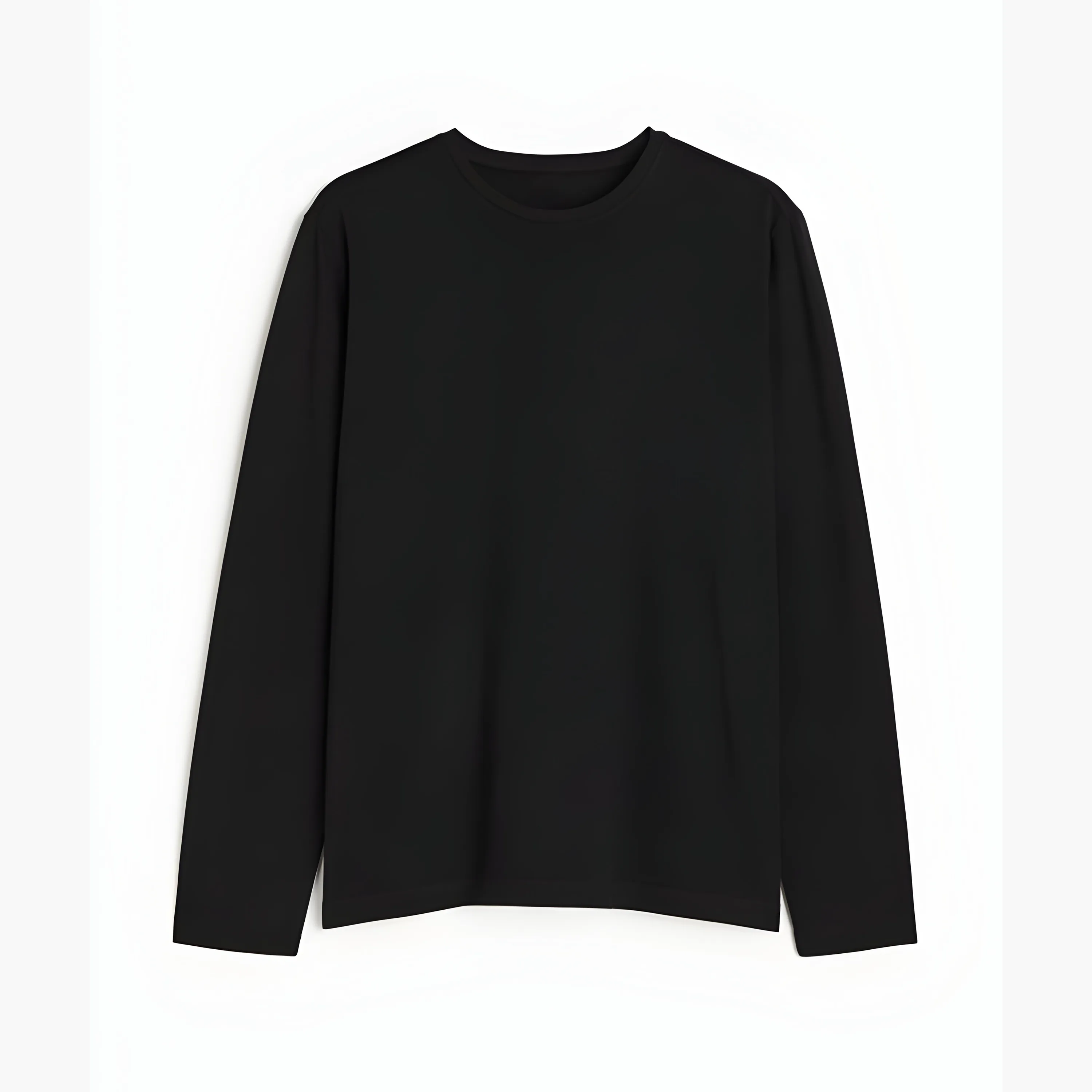 Men Soft Cotton Long Sleeve Black T-Shirt