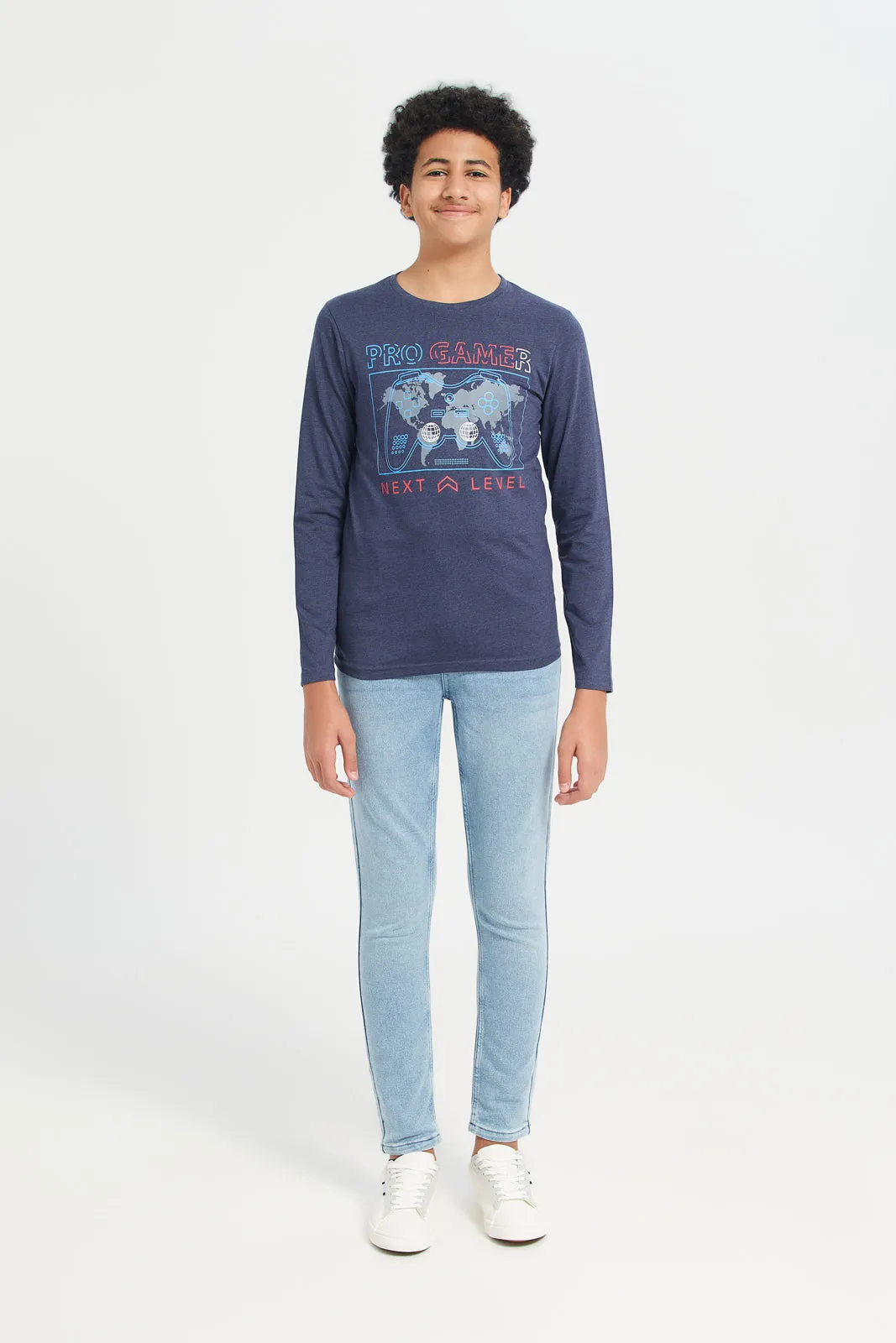 Navy Long Sleeve Graphic Tee