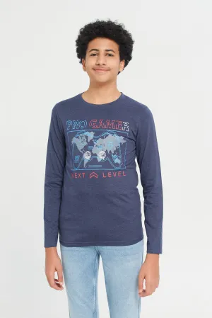 Navy Long Sleeve Graphic Tee