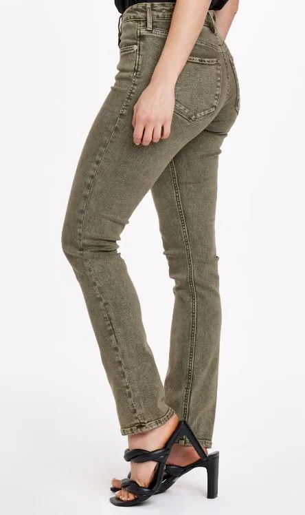 OLIVE BLAIRE HIGH RISE ANKLE SLIM STRAIGHT JEANS
