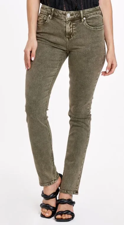 OLIVE BLAIRE HIGH RISE ANKLE SLIM STRAIGHT JEANS