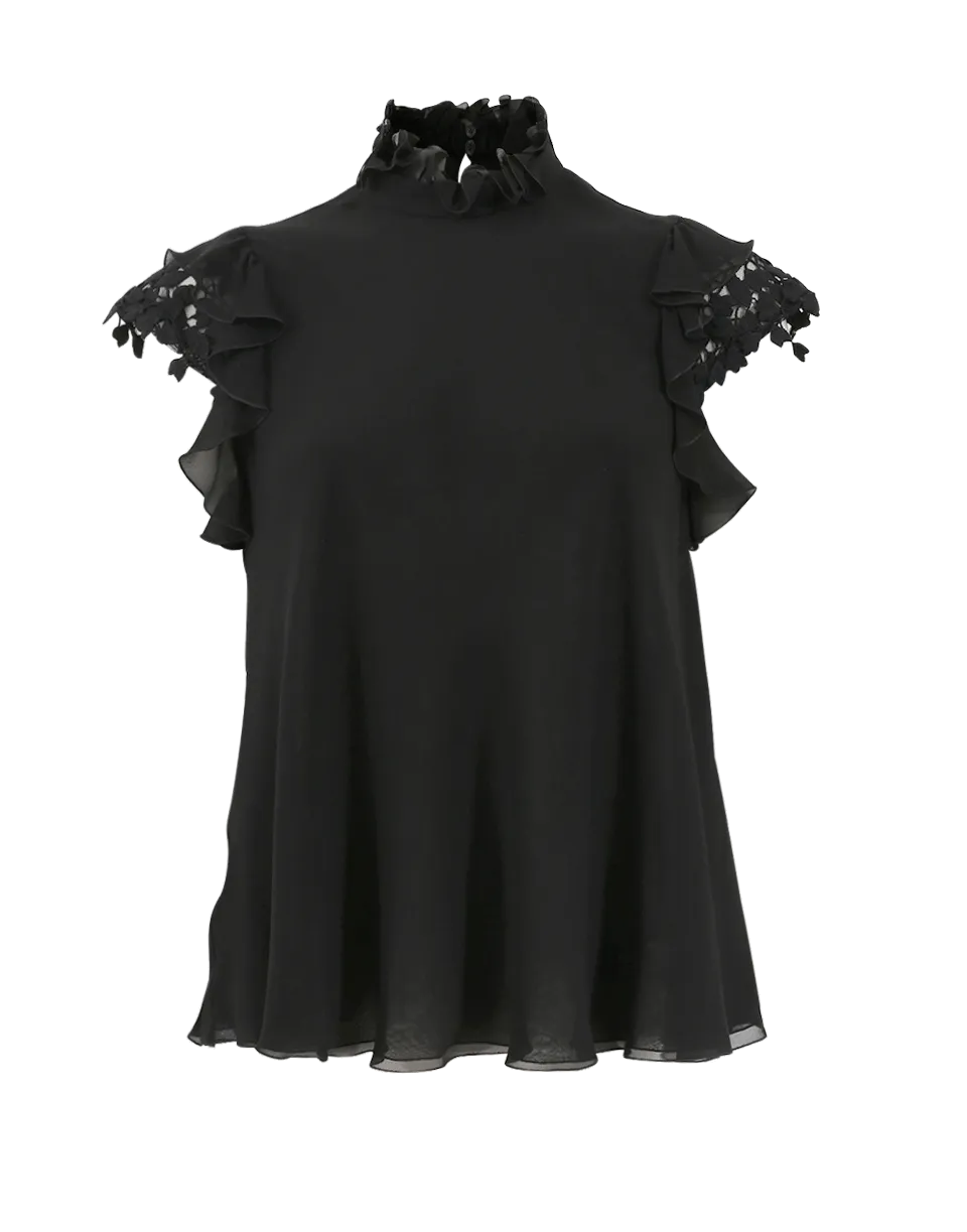 Ruffle Neck Top