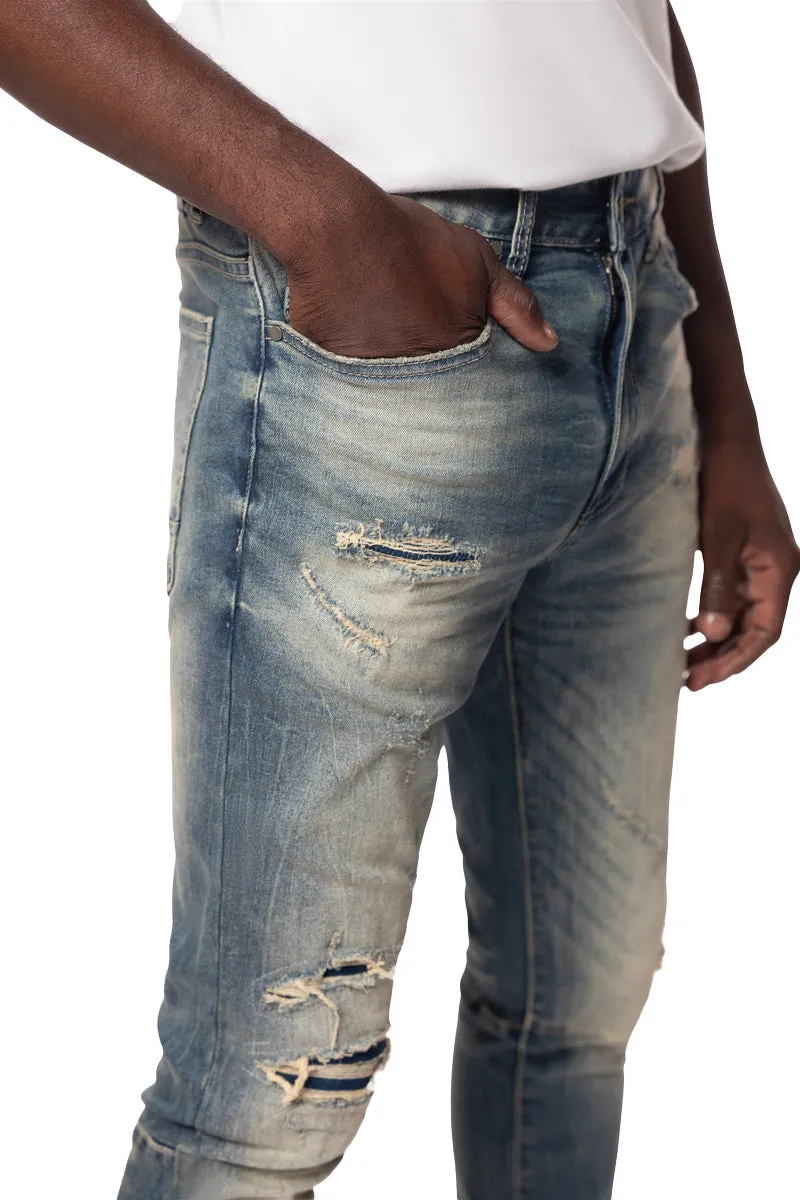 Smoke Rise Men's Vintage Distressed Washed Jeans