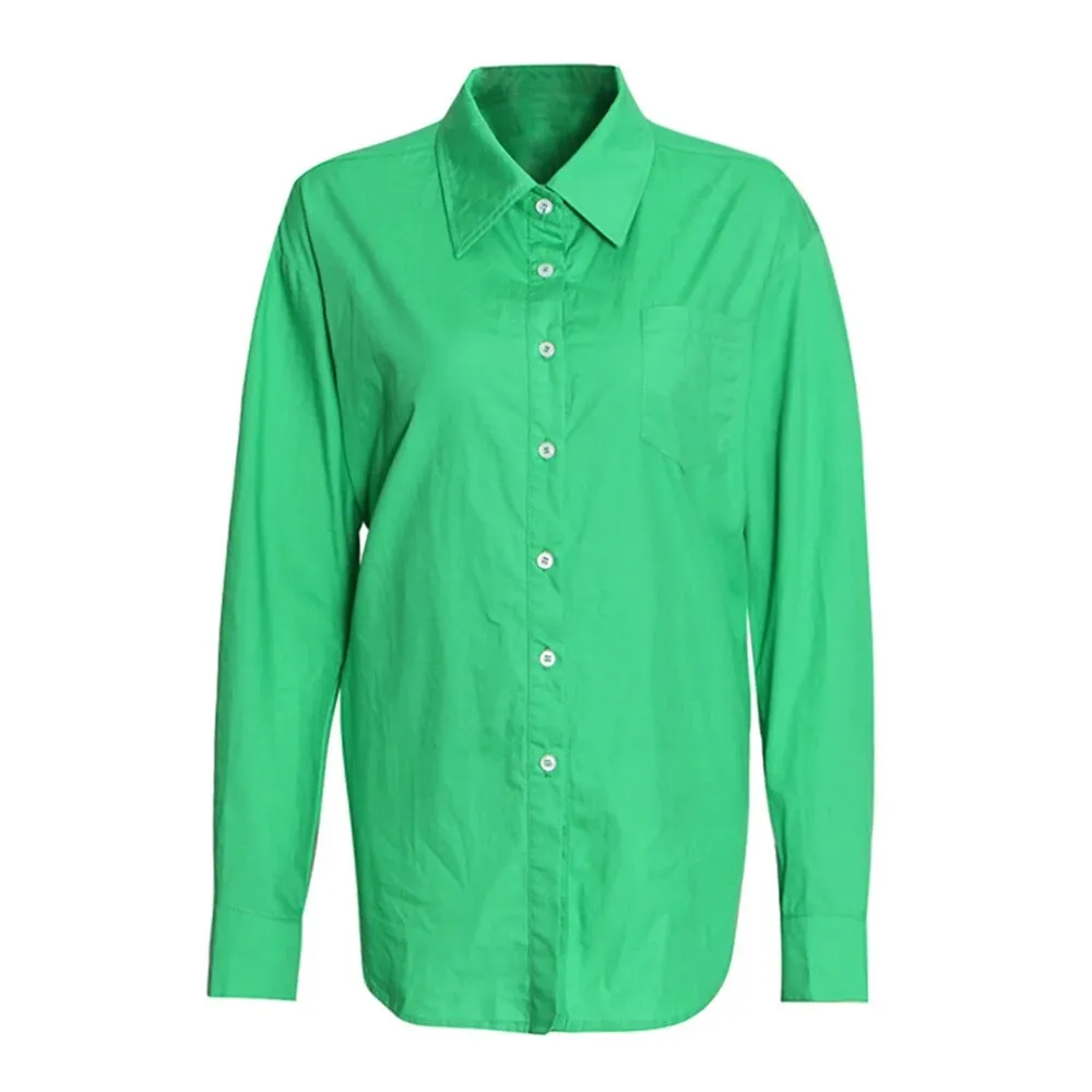 Solid Blouses For Women Lapel Long Sleeves Spliced Single Breasted Minimalist Blouse Female Fashion Clothing