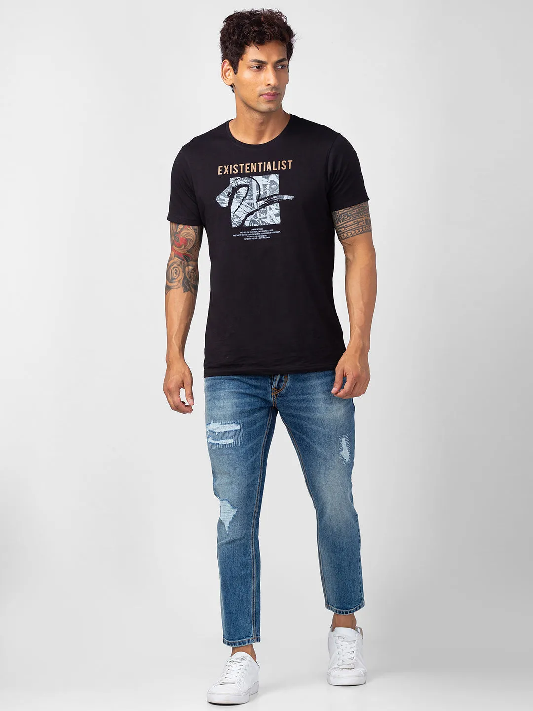 Spykar Men Vintage Blue Cotton Slim Fit Tapered Length Jeans (Kano)