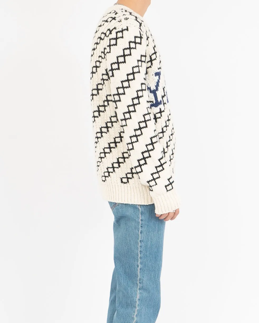 SS19 Beige Yale Intarsia Knit