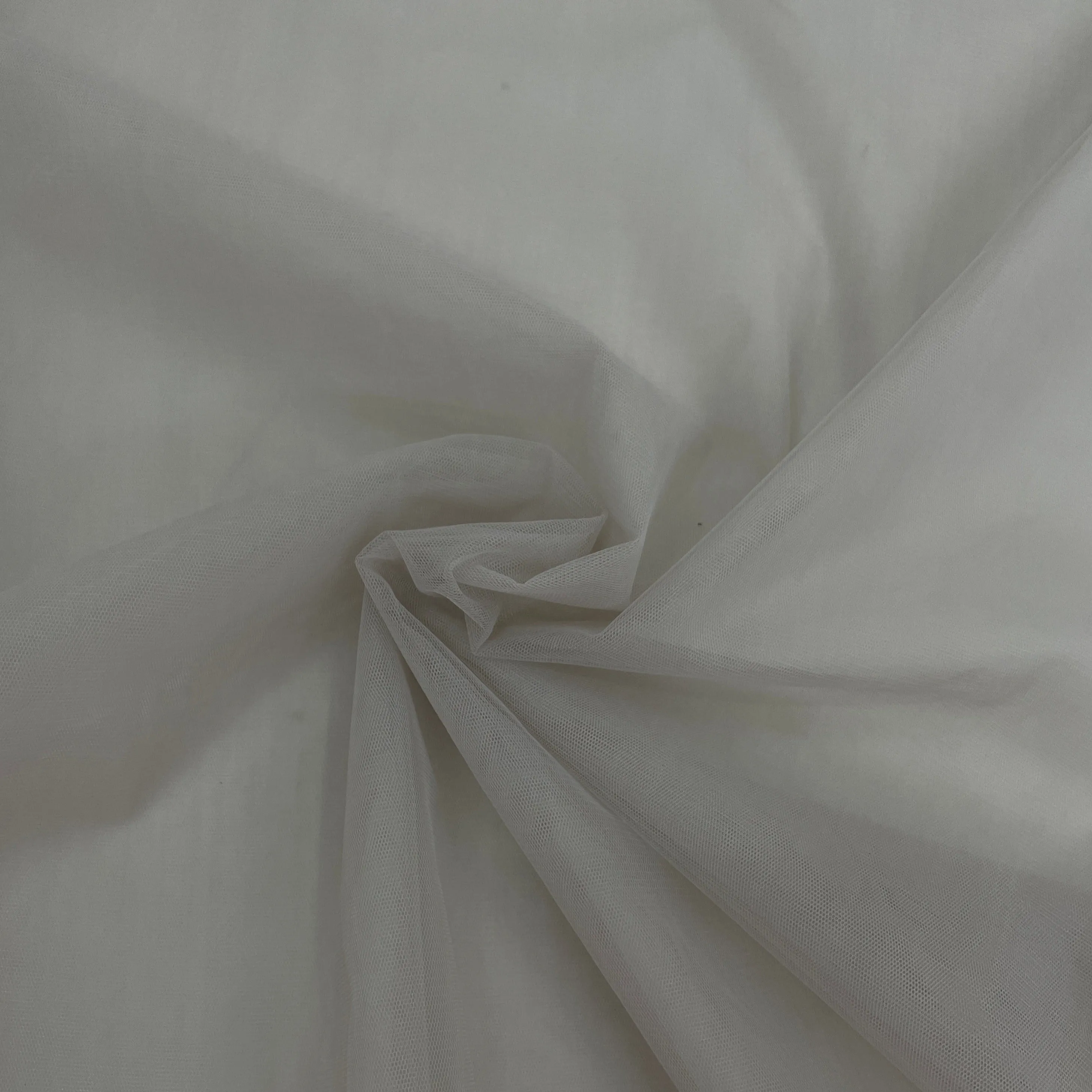 Stone Grey Solid Net Fabric