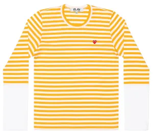 Striped Small Red Heart Tee Women