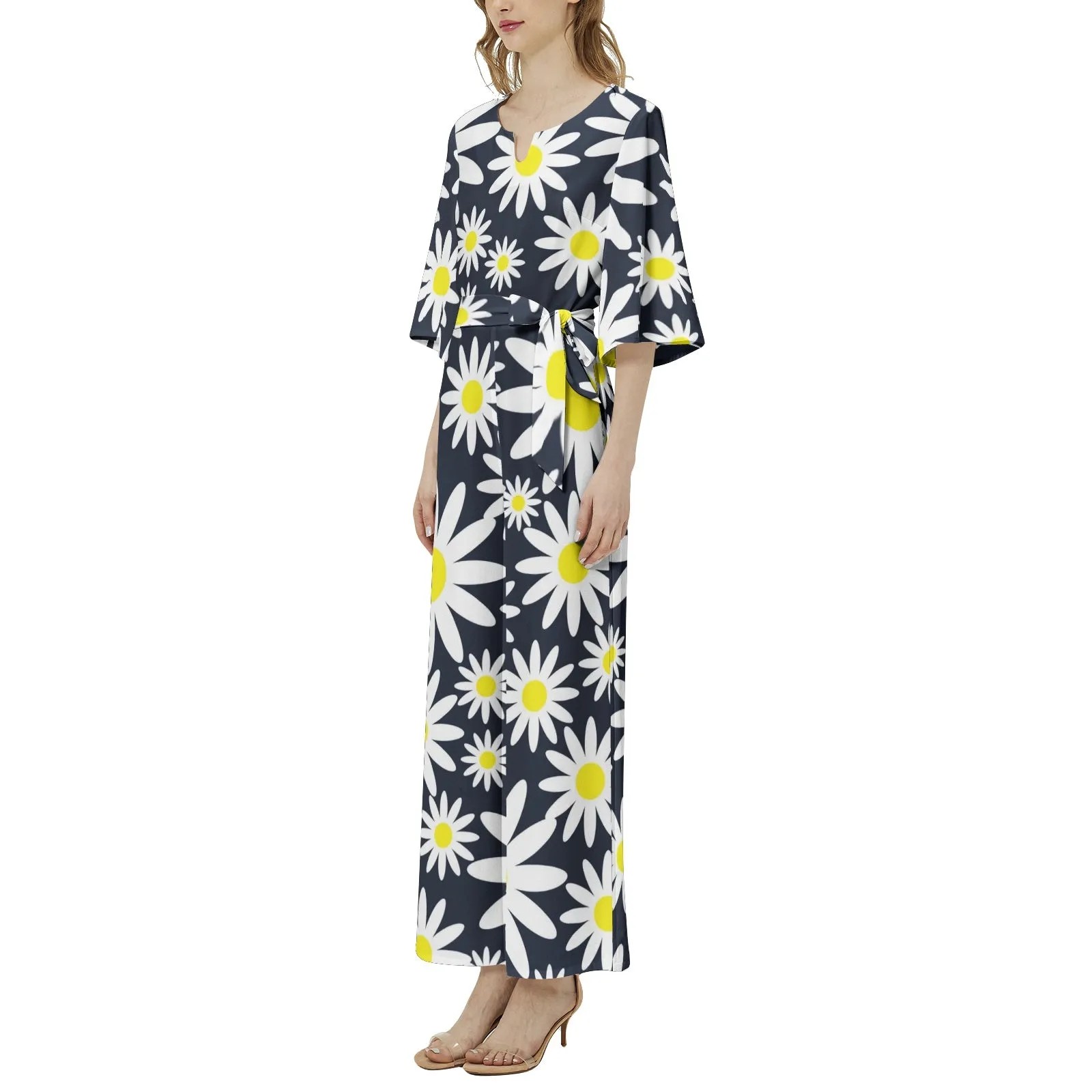 Sunflower Dolman Sleeve Belted Wide Leg Jumpsuit
