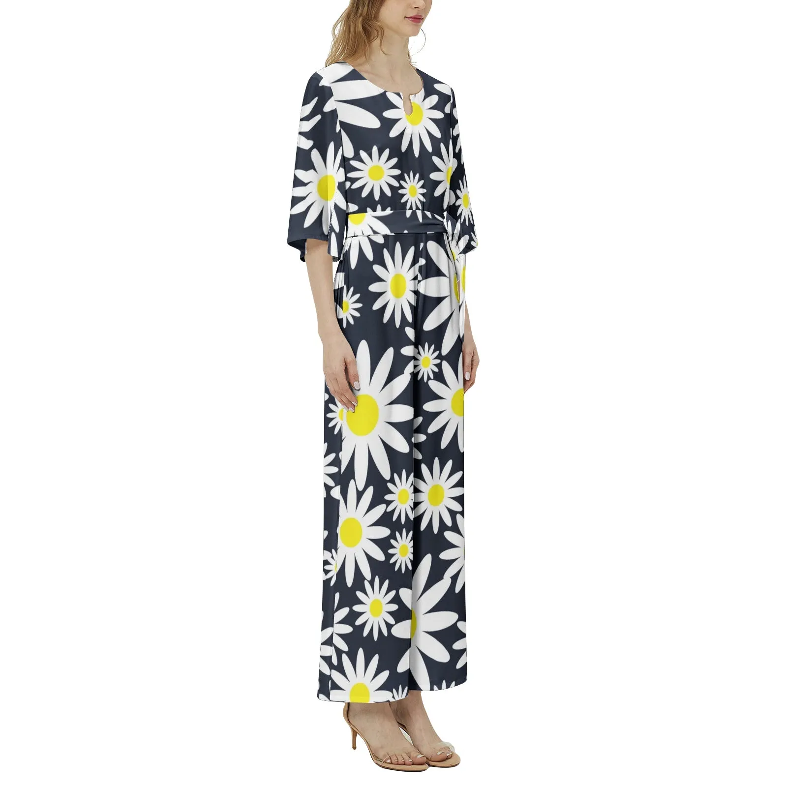 Sunflower Dolman Sleeve Belted Wide Leg Jumpsuit