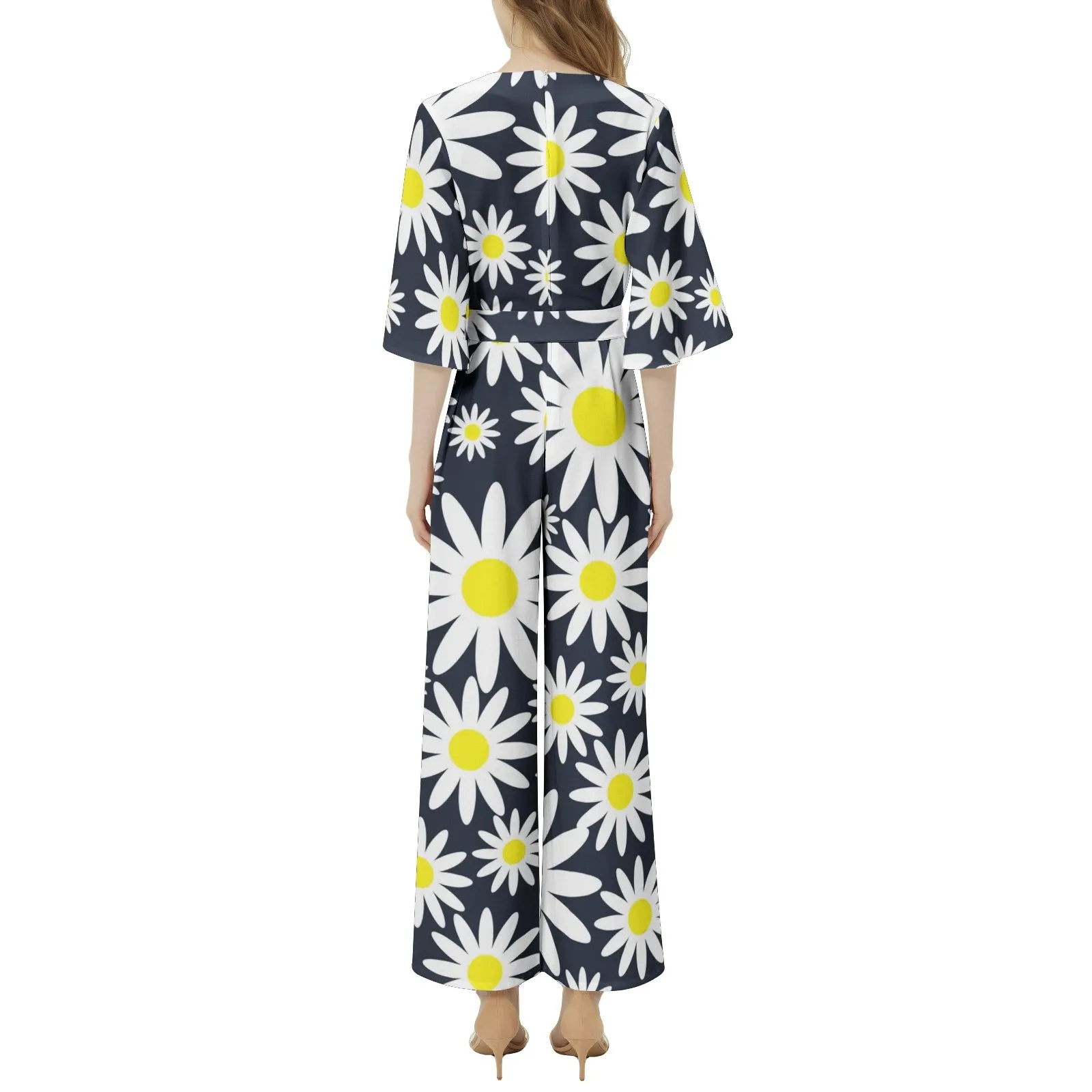 Sunflower Dolman Sleeve Belted Wide Leg Jumpsuit