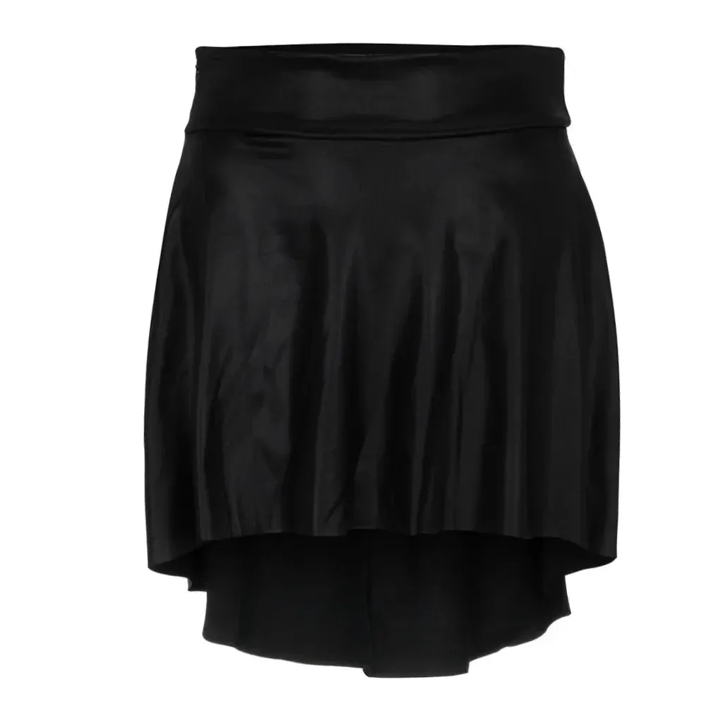 Trend4us Women's Chic Faux Leather Skater Skirt