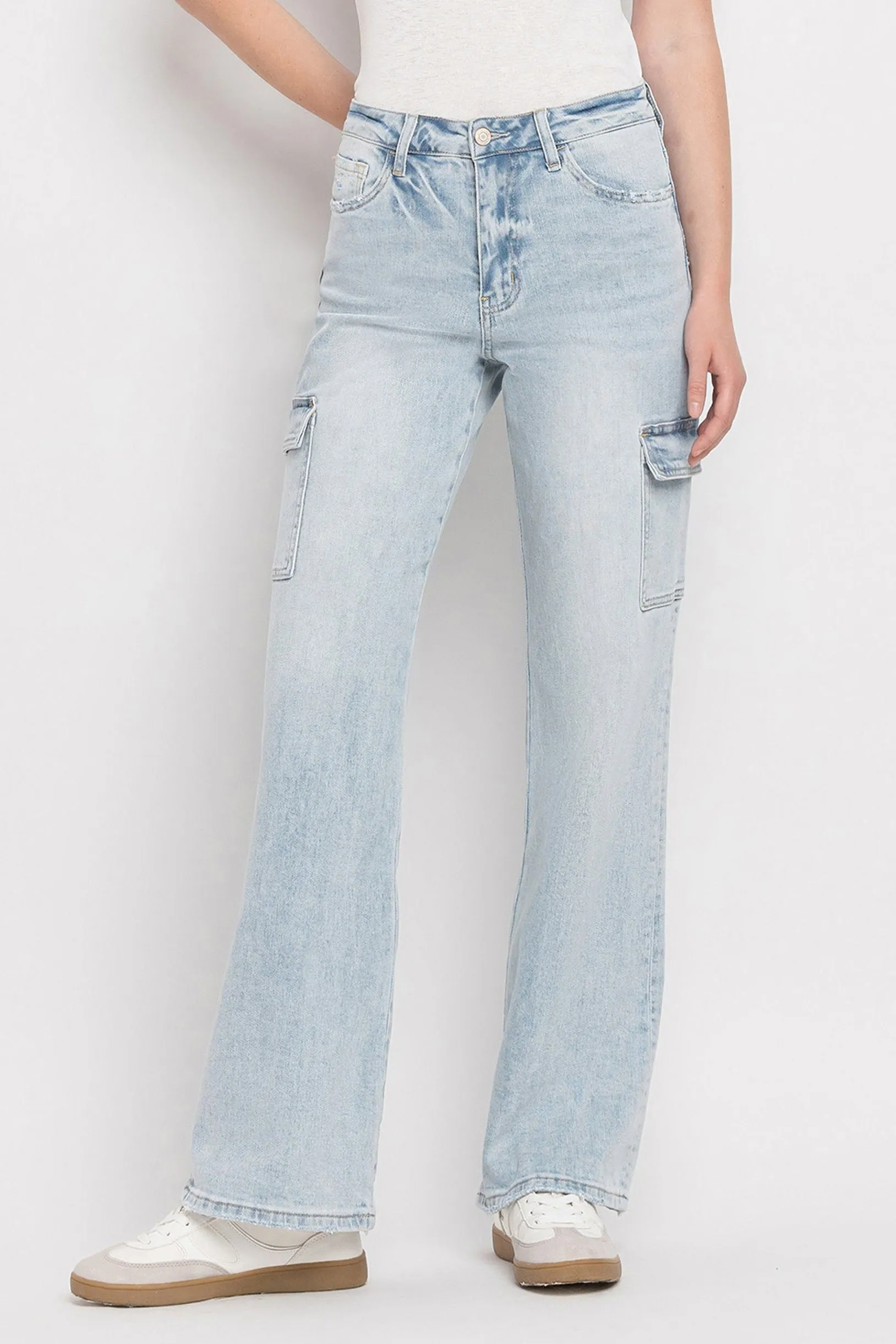 Vervet Denim - 90s Vintage Super High Rise Cargo Straight Jeans - T5790
