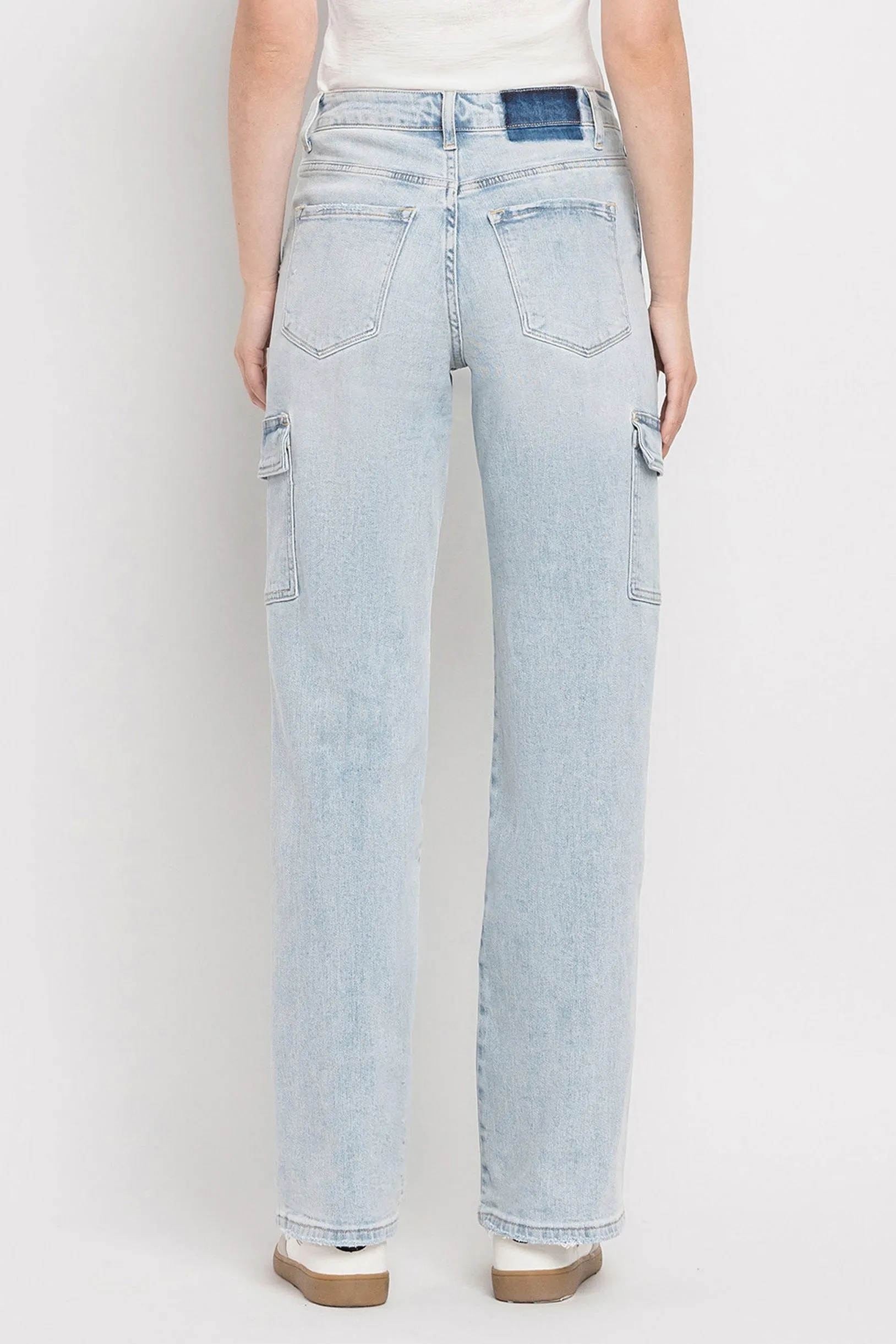 Vervet Denim - 90s Vintage Super High Rise Cargo Straight Jeans - T5790