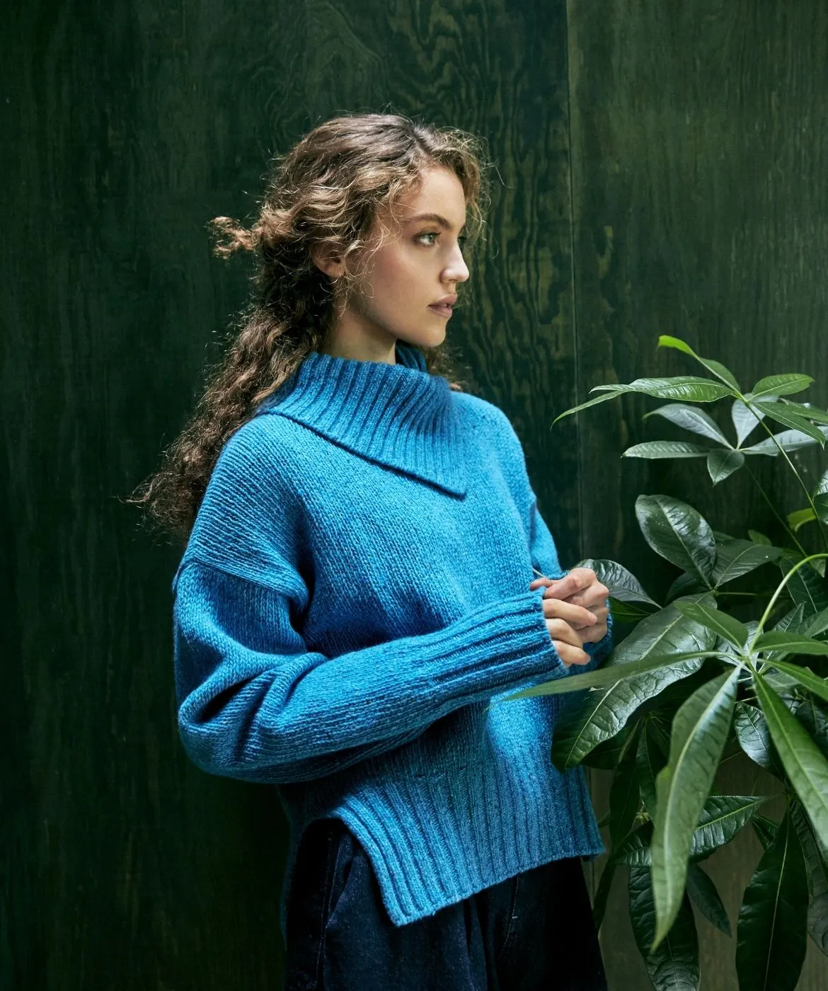 Wilde Slouchy Funnel Neck Sweater Forget-Me-Not Blue