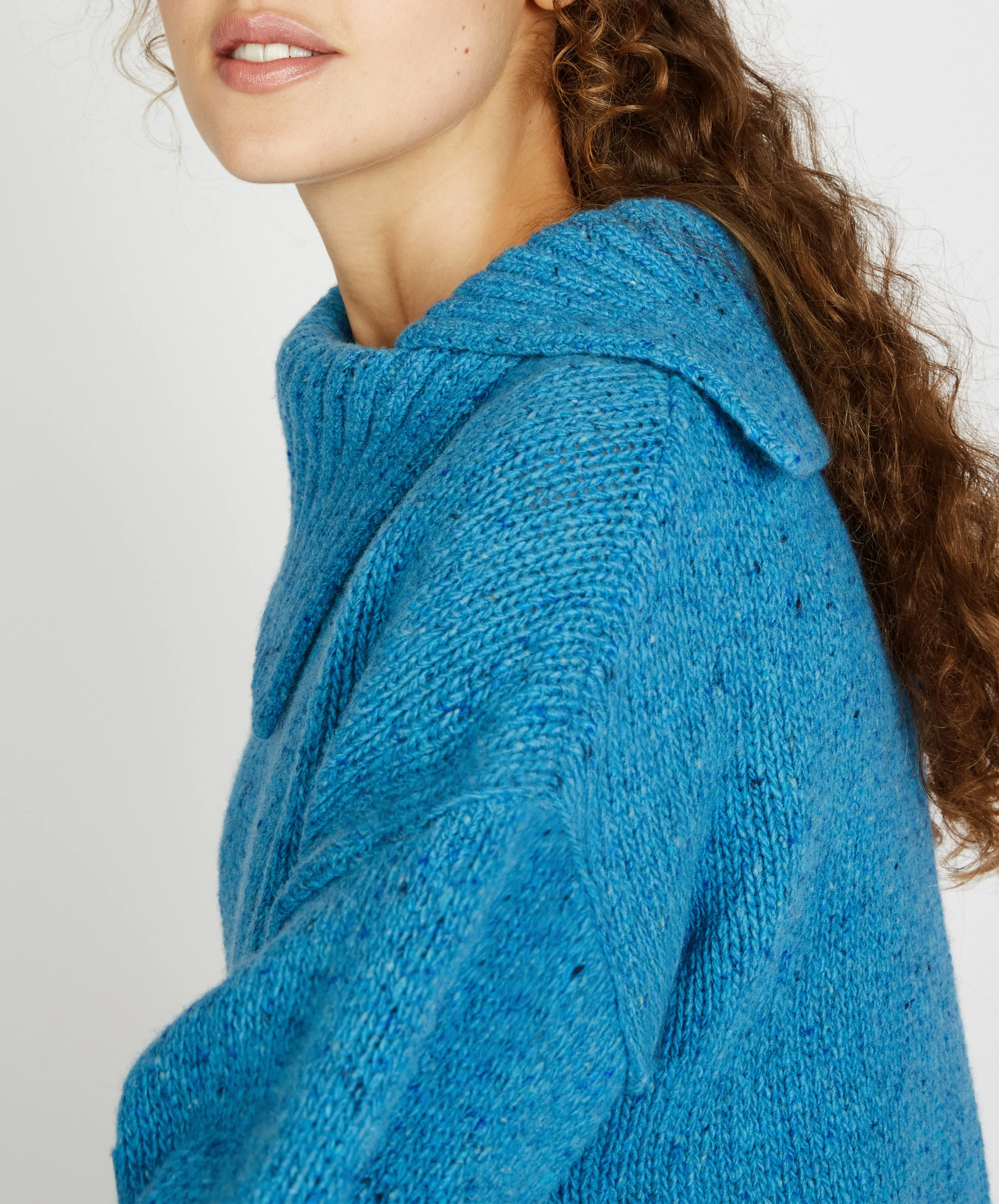 Wilde Slouchy Funnel Neck Sweater Forget-Me-Not Blue